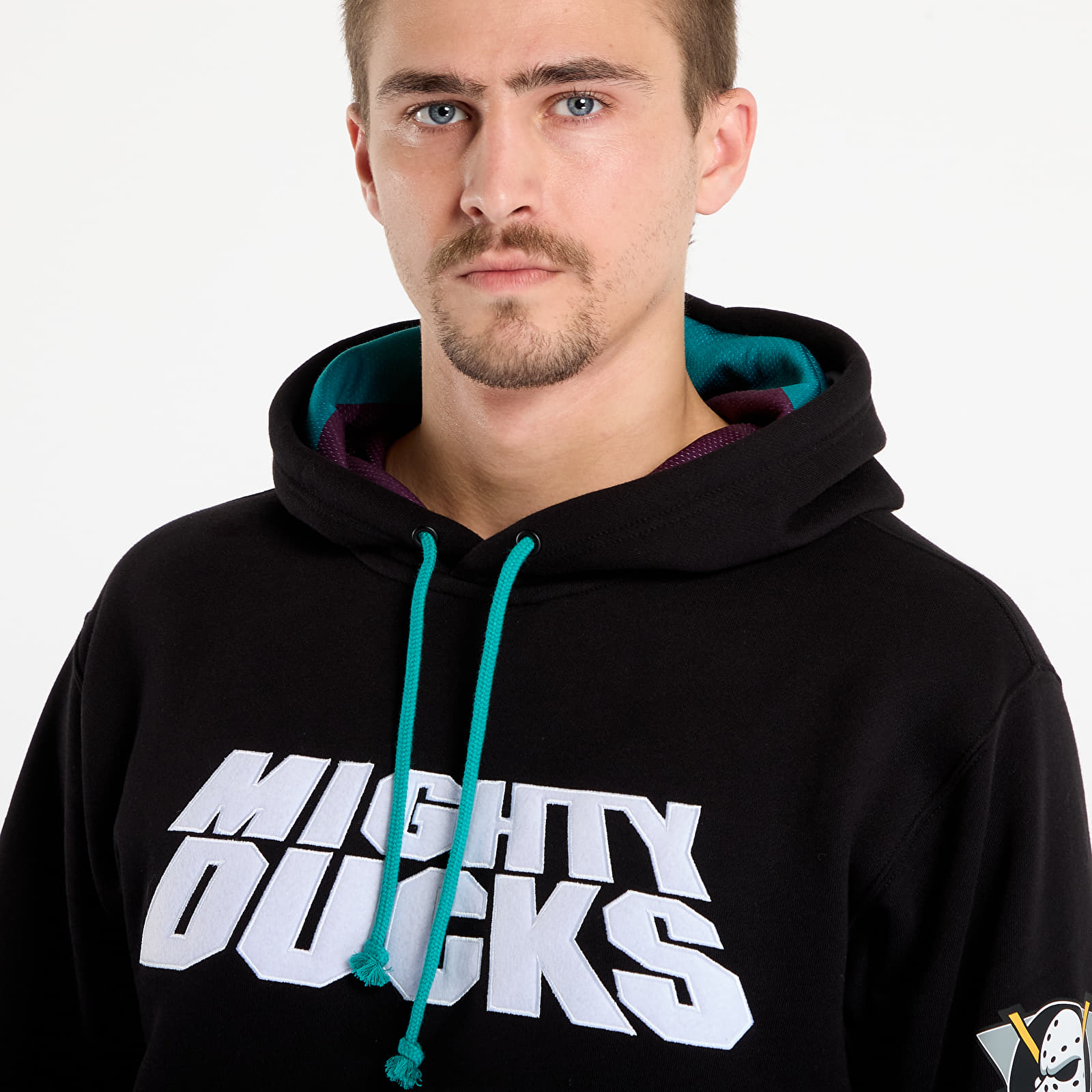 Mikiny Mitchell & Ness NHL Playmaker Fleece Hoodie Vintage Logo Ducks Black