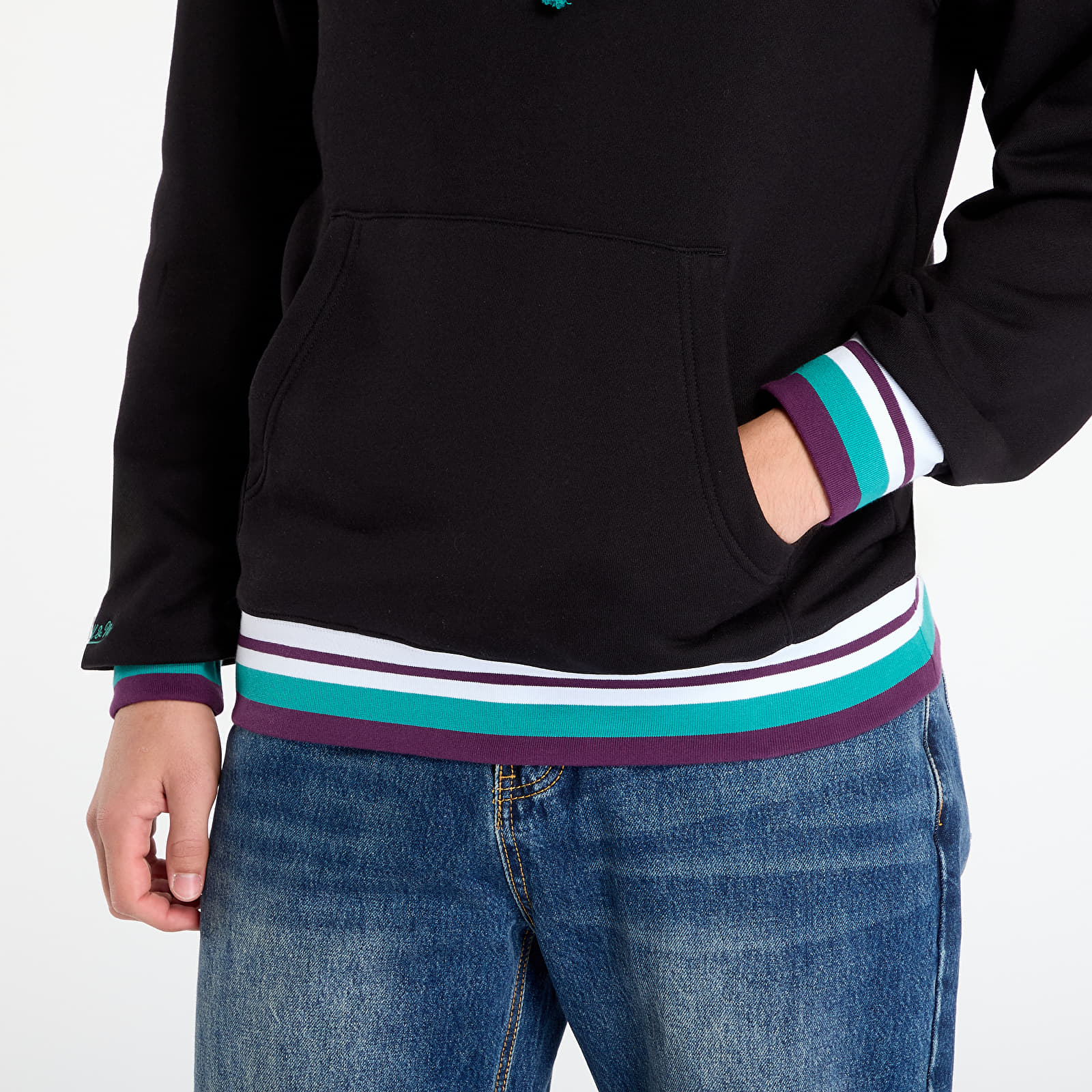 Mikiny Mitchell & Ness NHL Playmaker Fleece Hoodie Vintage Logo Ducks Black