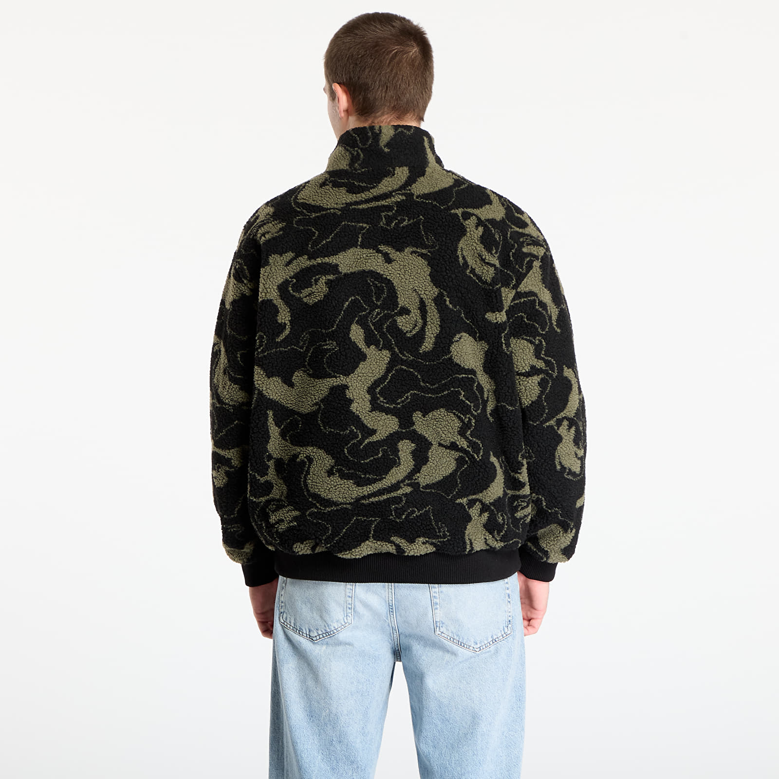 Hoodies and sweatshirts  Urban Classics Oversized Pattern Teddy Troyer Olive Swirl