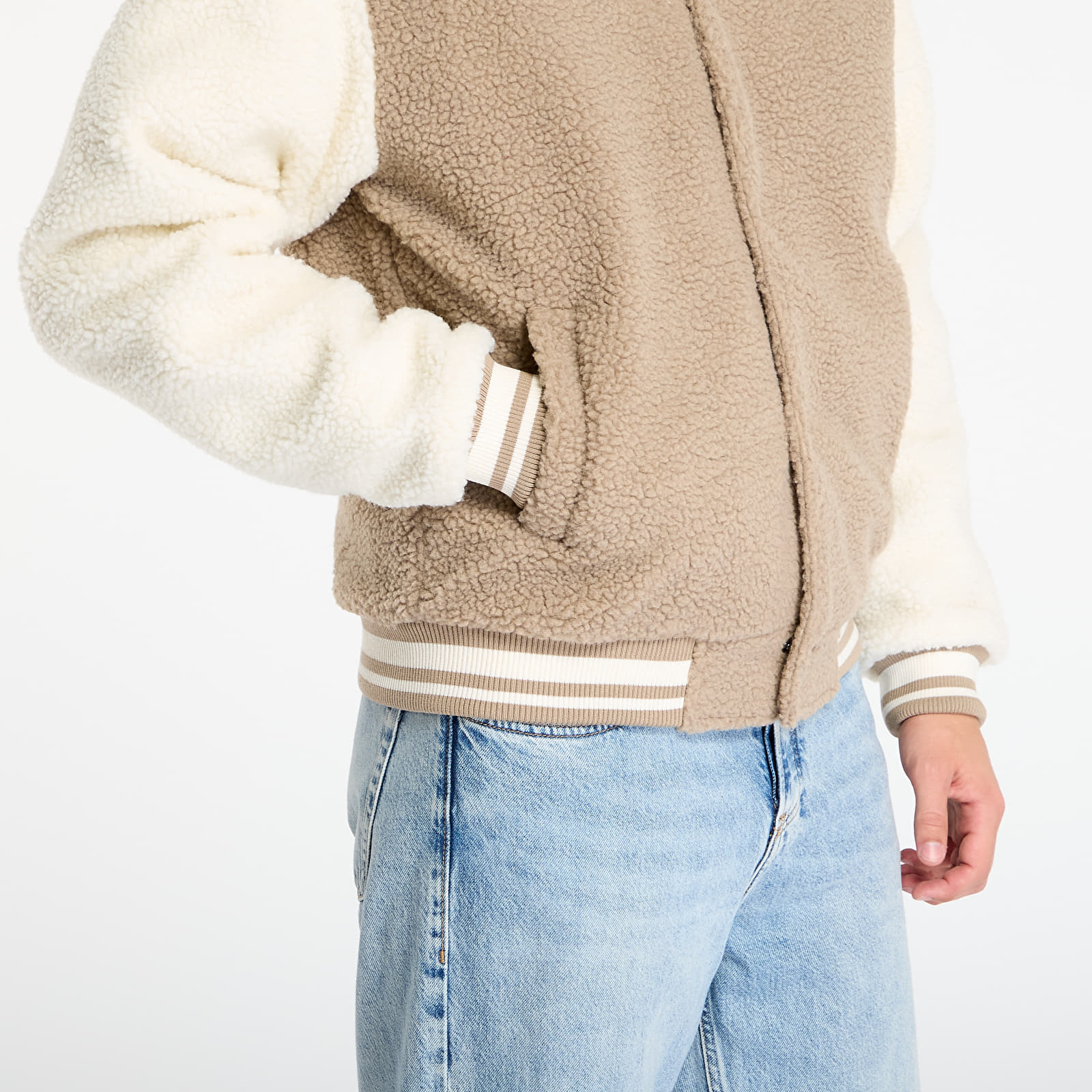Bomber Urban Classics Teddy College Jacket Dark Taupe