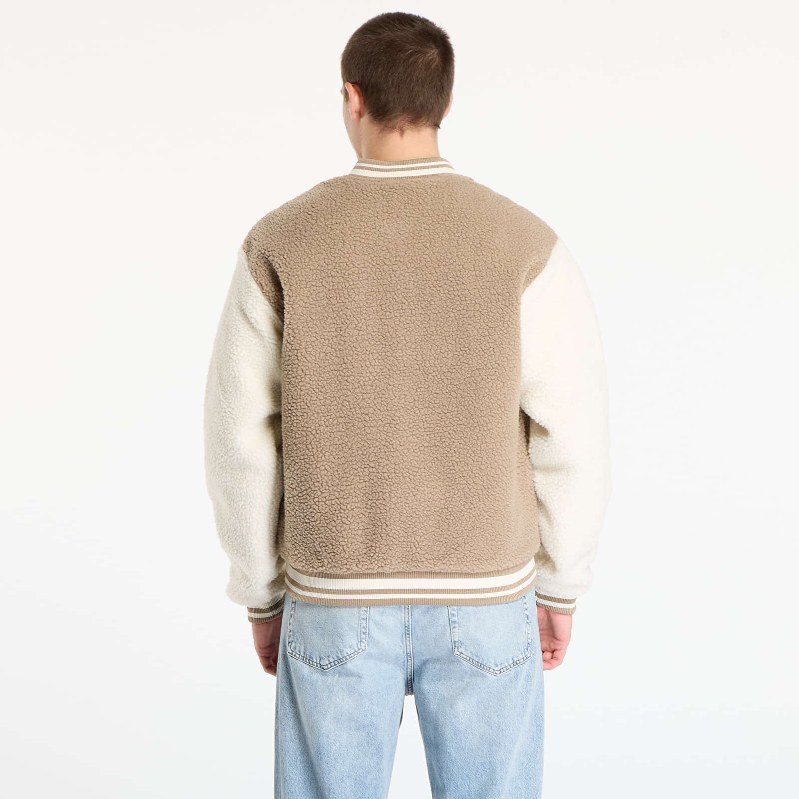 Bomber Urban Classics Teddy College Jacket Dark Taupe
