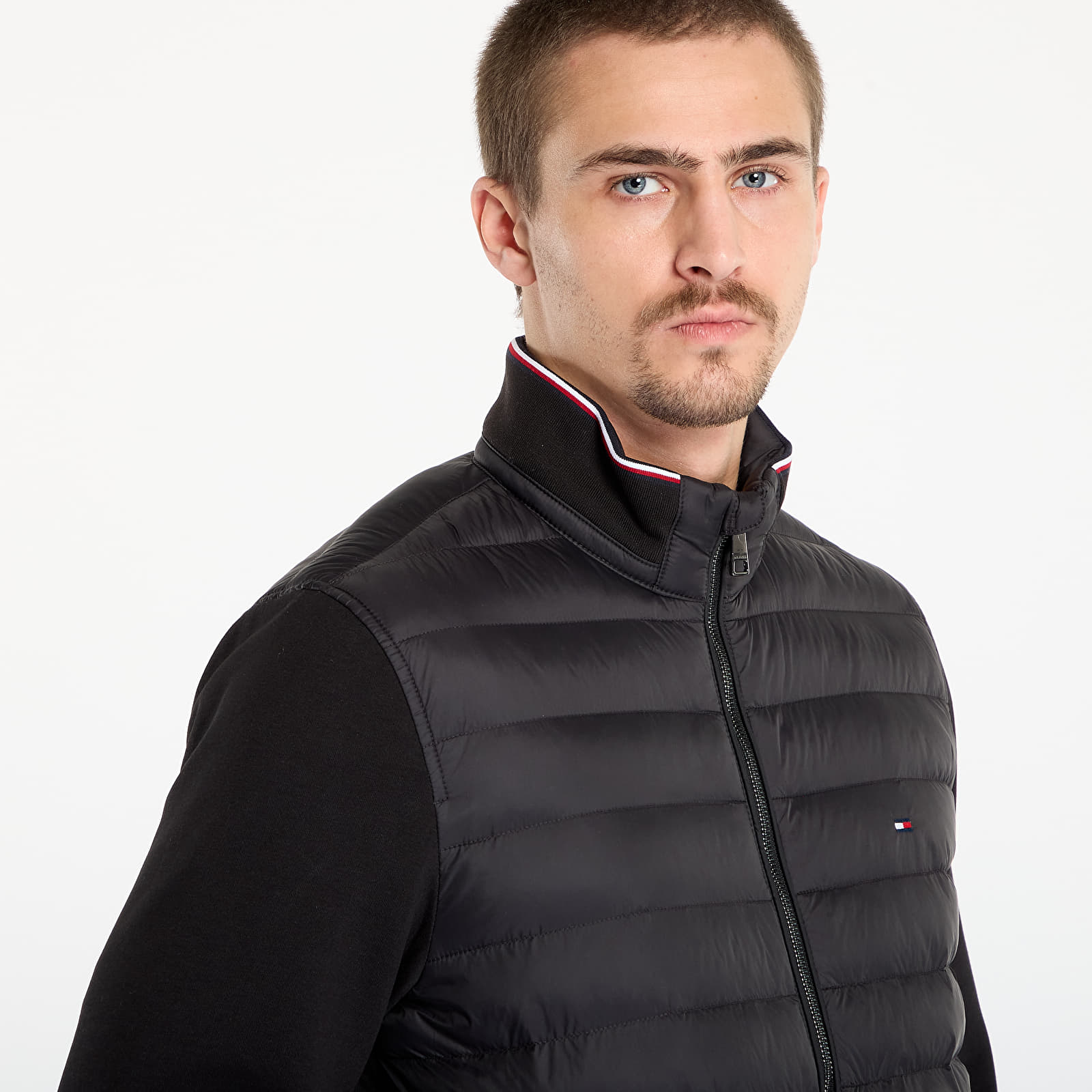 Bundy Tommy Hilfiger Mix Media Ess Rwb Stand Collar Black