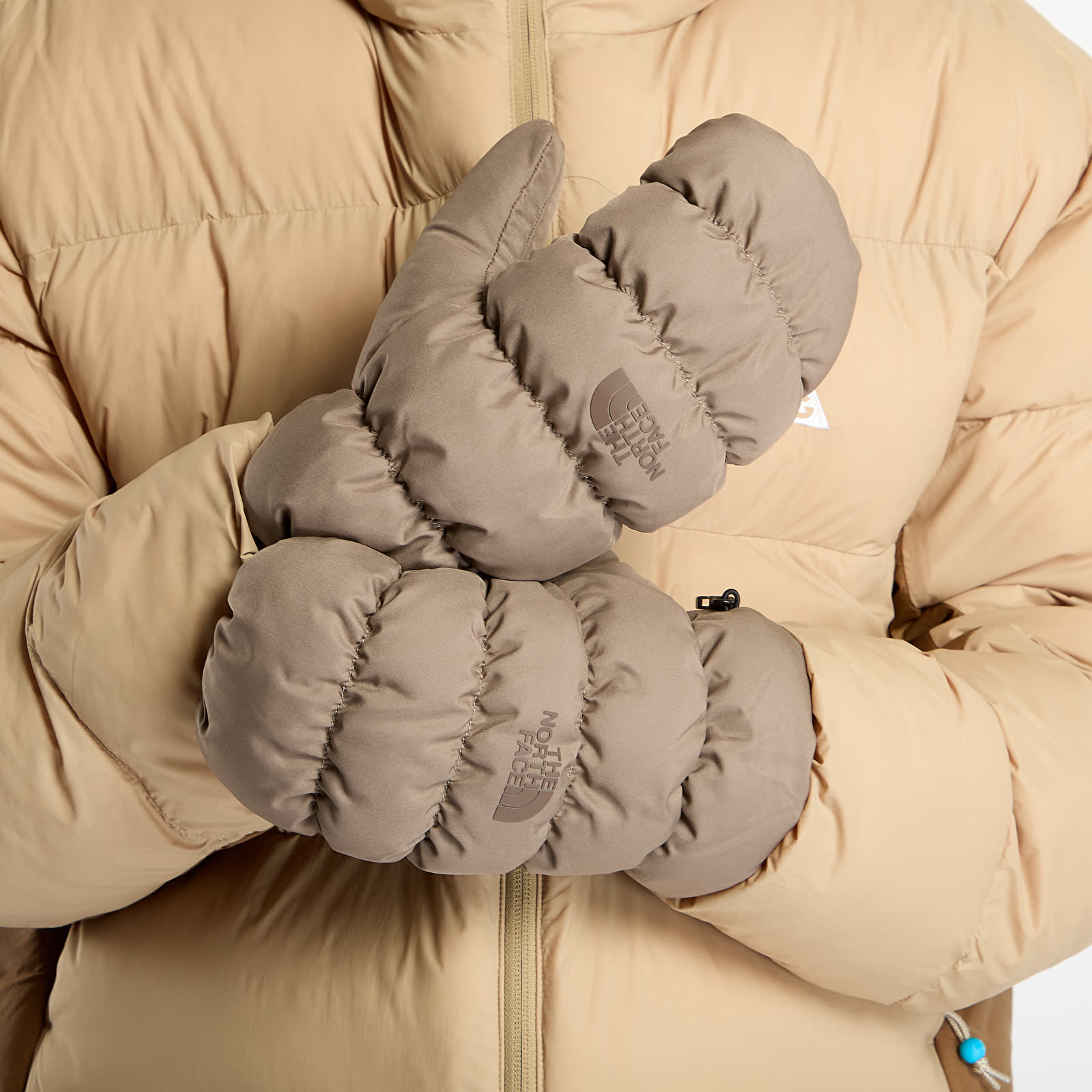 Pánske rukavice The North Face Montana Puffer Mitt Mocha Brown