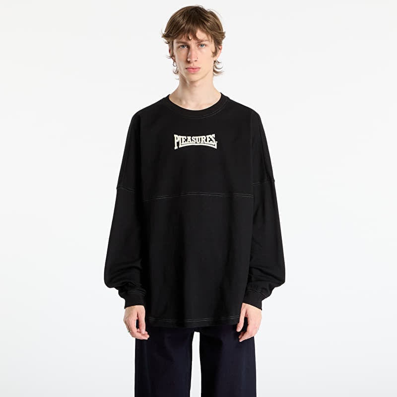 T-paita PLEASURES Bulldog Heavyweight Long Sleeve Black