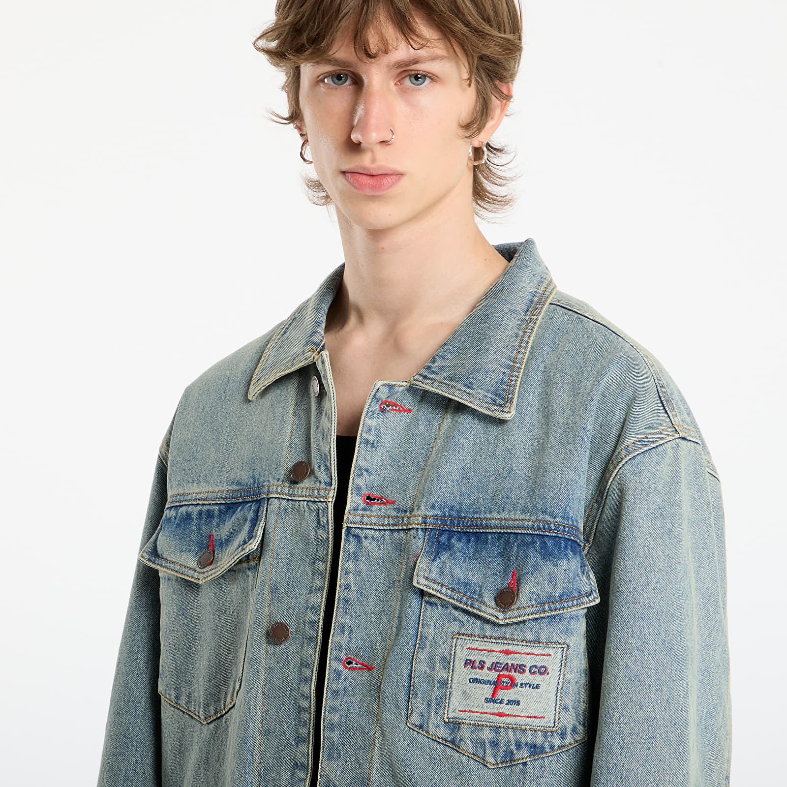 Herrenjacken PLEASURES Park Insulated Denim Jacket Indigo