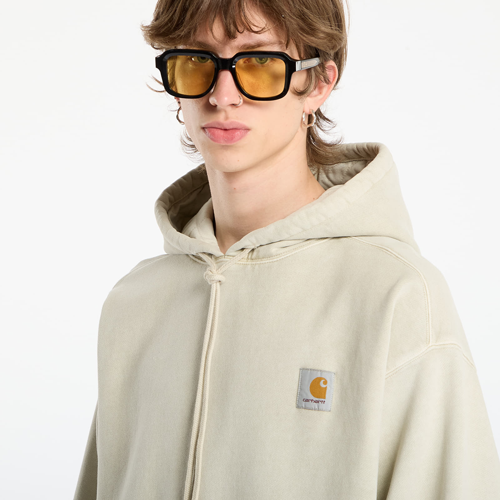 Férfi kapucnis pulcsik Carhartt WIP Hooded Vista Sweat UNISEX  Fleur De Sel Garment Dyed