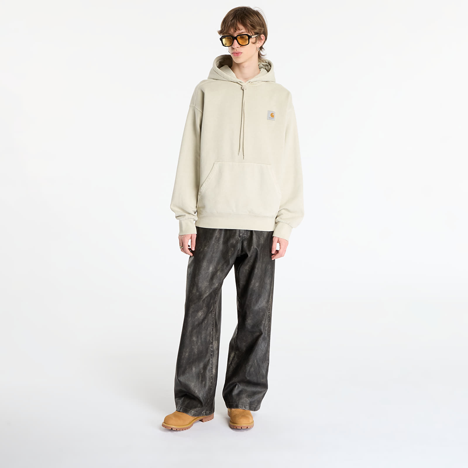 Férfi kapucnis pulcsik Carhartt WIP Hooded Vista Sweat UNISEX  Fleur De Sel Garment Dyed