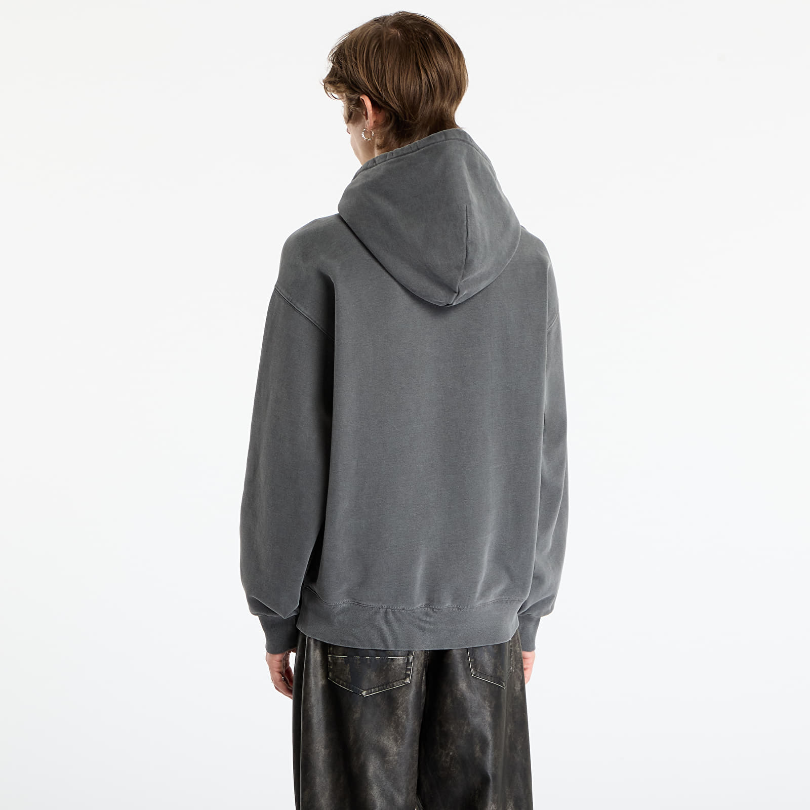Mikiny Carhartt WIP Hooded Vista Sweat UNISEX Black Garment Dyed