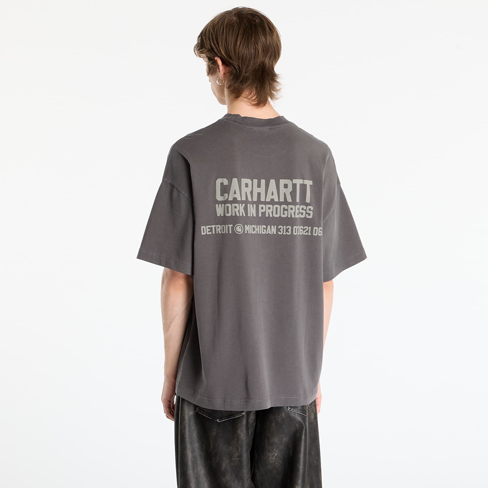 T-shirts homme Carhartt WIP S/S Distance T-Shirt UNISEX Graphite Stone Dyed
