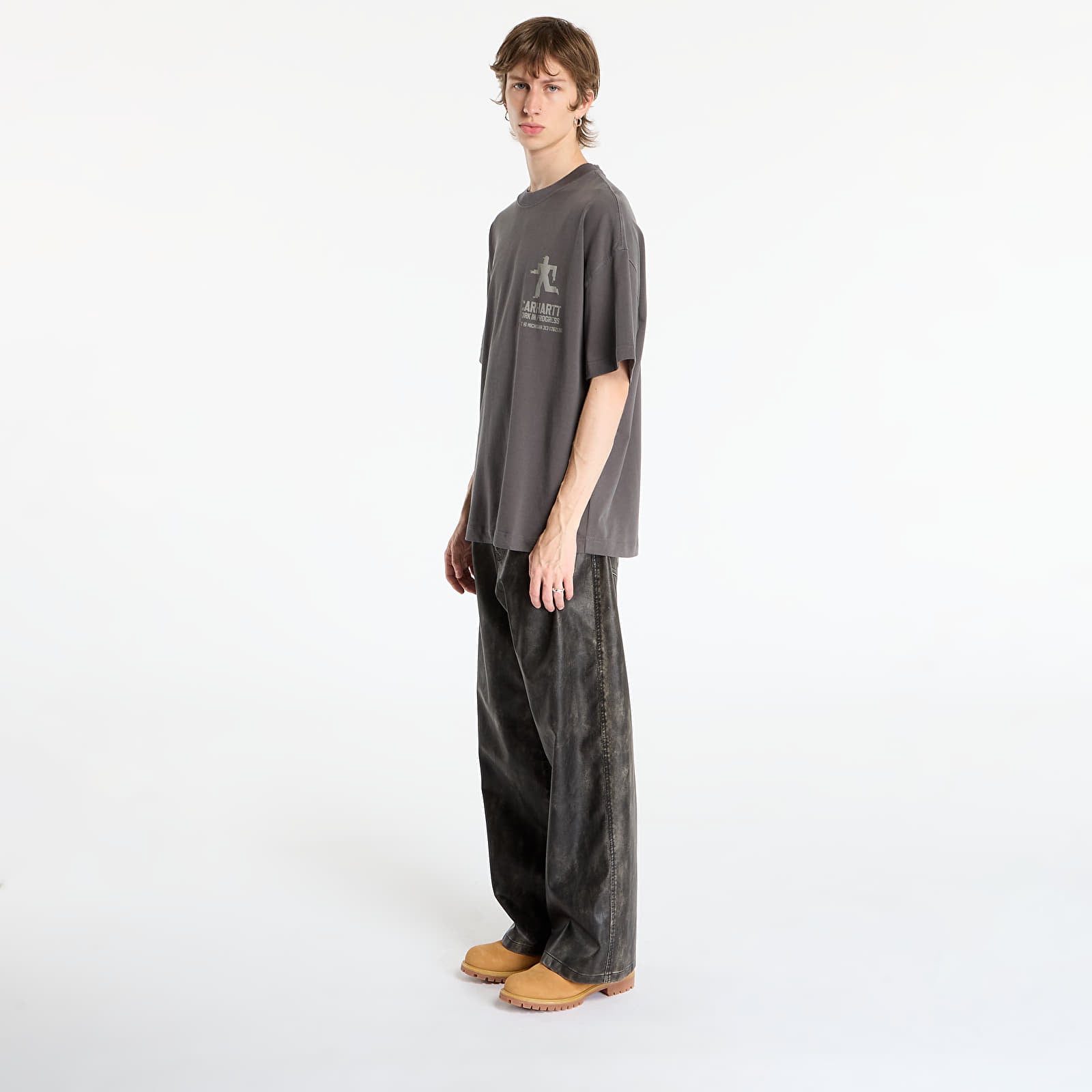 T-shirts homme Carhartt WIP S/S Distance T-Shirt UNISEX Graphite Stone Dyed
