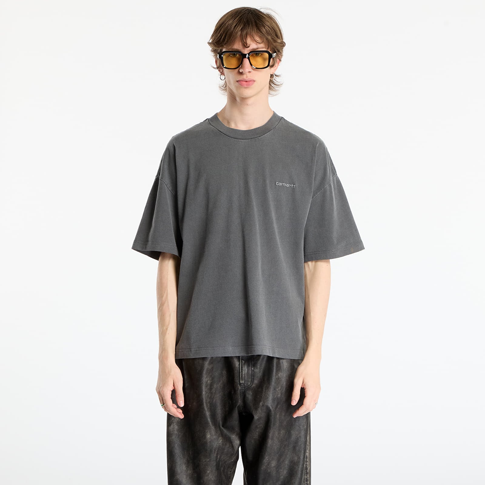 T-shirt Carhartt WIP S/S Benton T-Shirt UNISEX Graphite Garment Dyed L