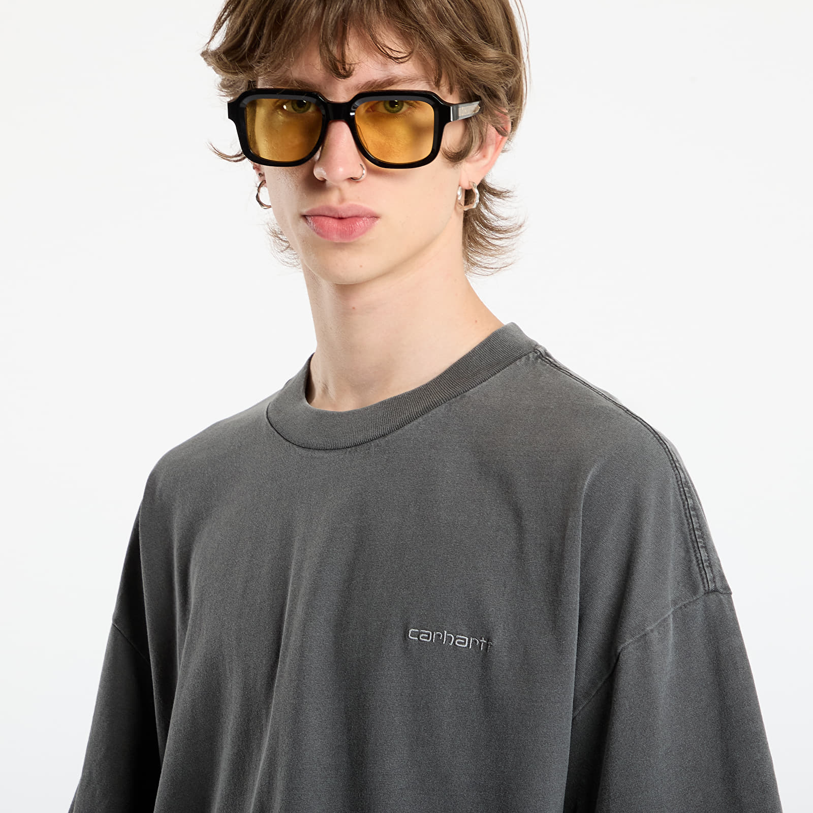 T-Shirts Männer Carhartt WIP S/S Benton T-Shirt UNISEX Graphite Garment Dyed