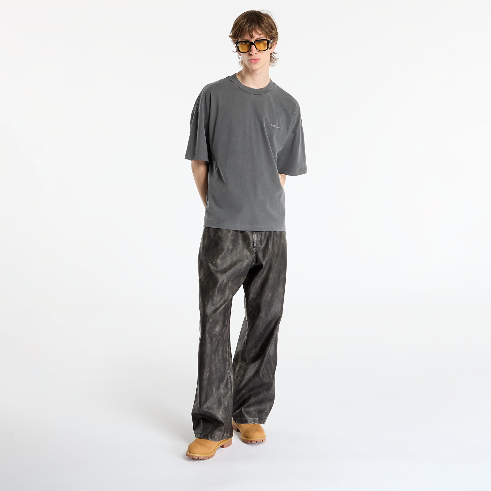 T-Shirts Männer Carhartt WIP S/S Benton T-Shirt UNISEX Graphite Garment Dyed