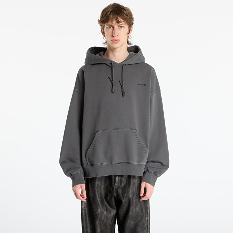 Džemperis Carhartt WIP Hooded Benton Sweat UNISEX Graphite Garment Dyed