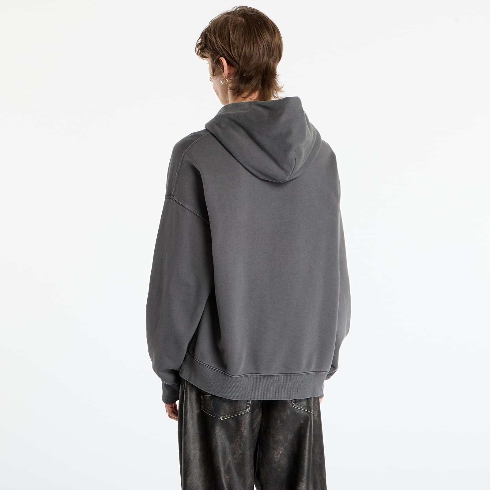 Férfi kapucnis pulcsik Carhartt WIP Hooded Benton Sweat UNISEX Graphite Garment Dyed