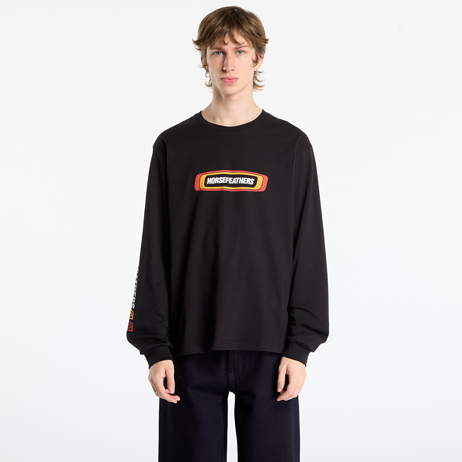 Мъжки тениски Horsefeathers Raceway Ls T-Shirt Black