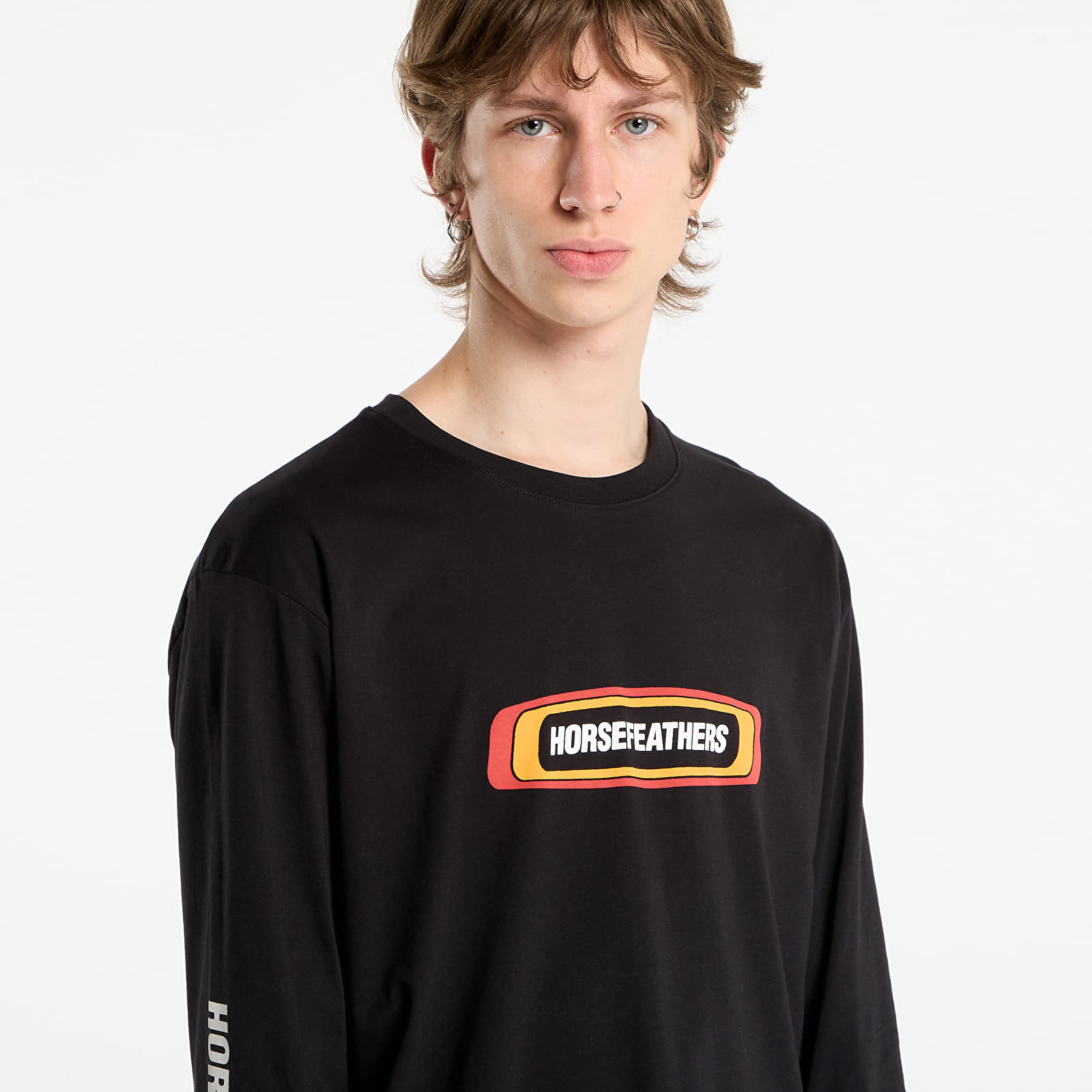 Мъжки тениски Horsefeathers Raceway Ls T-Shirt Black