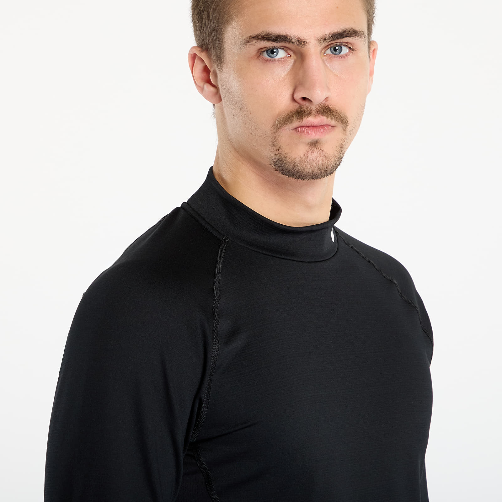Férfi pólok Nike Pro Men's Dri-FIT Warm Long-Sleeve Fitness Mock Black/ White