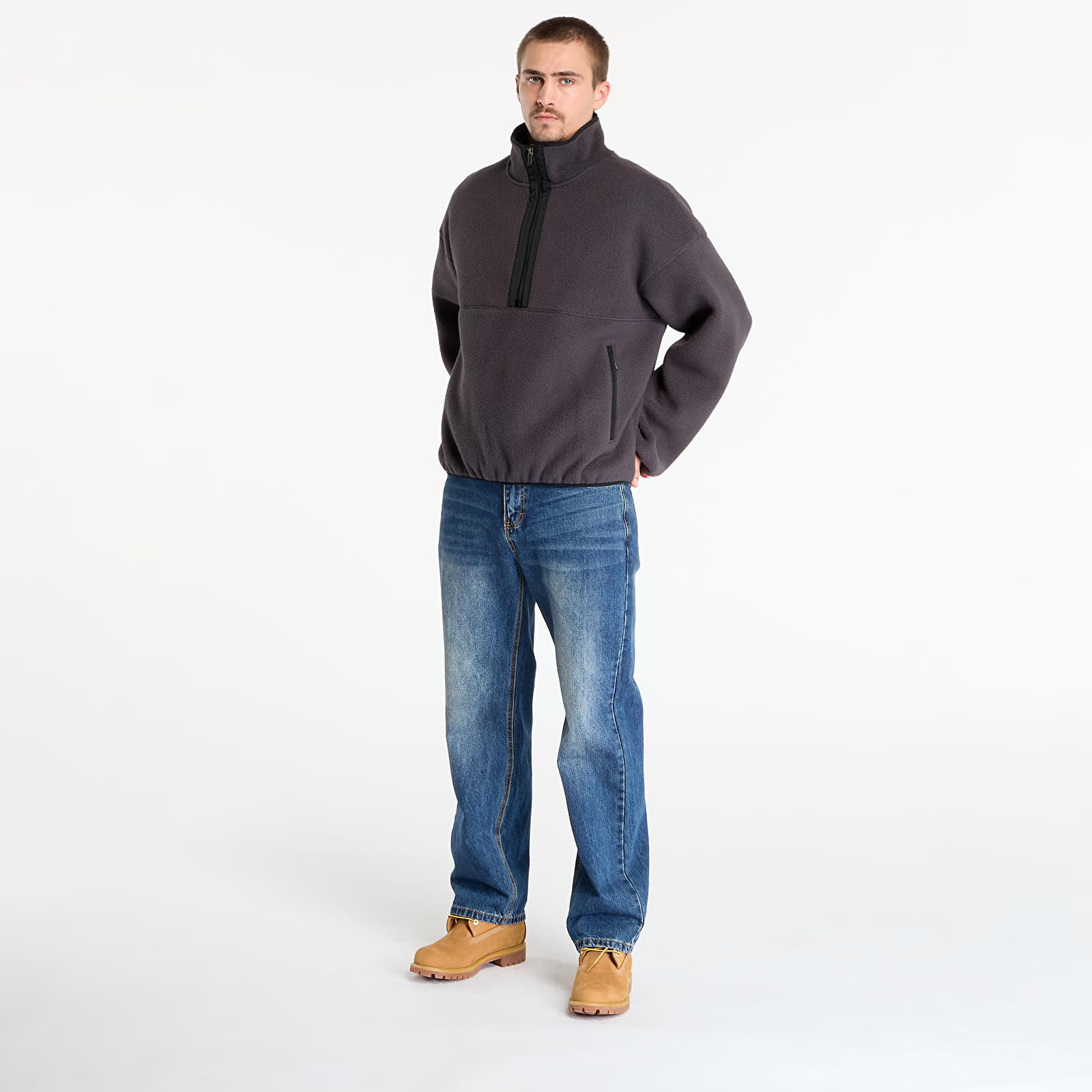 Felpe con cappuccio uomo The North Face Red Box Vintage 1/ 2 Zip Fleece Obsidian