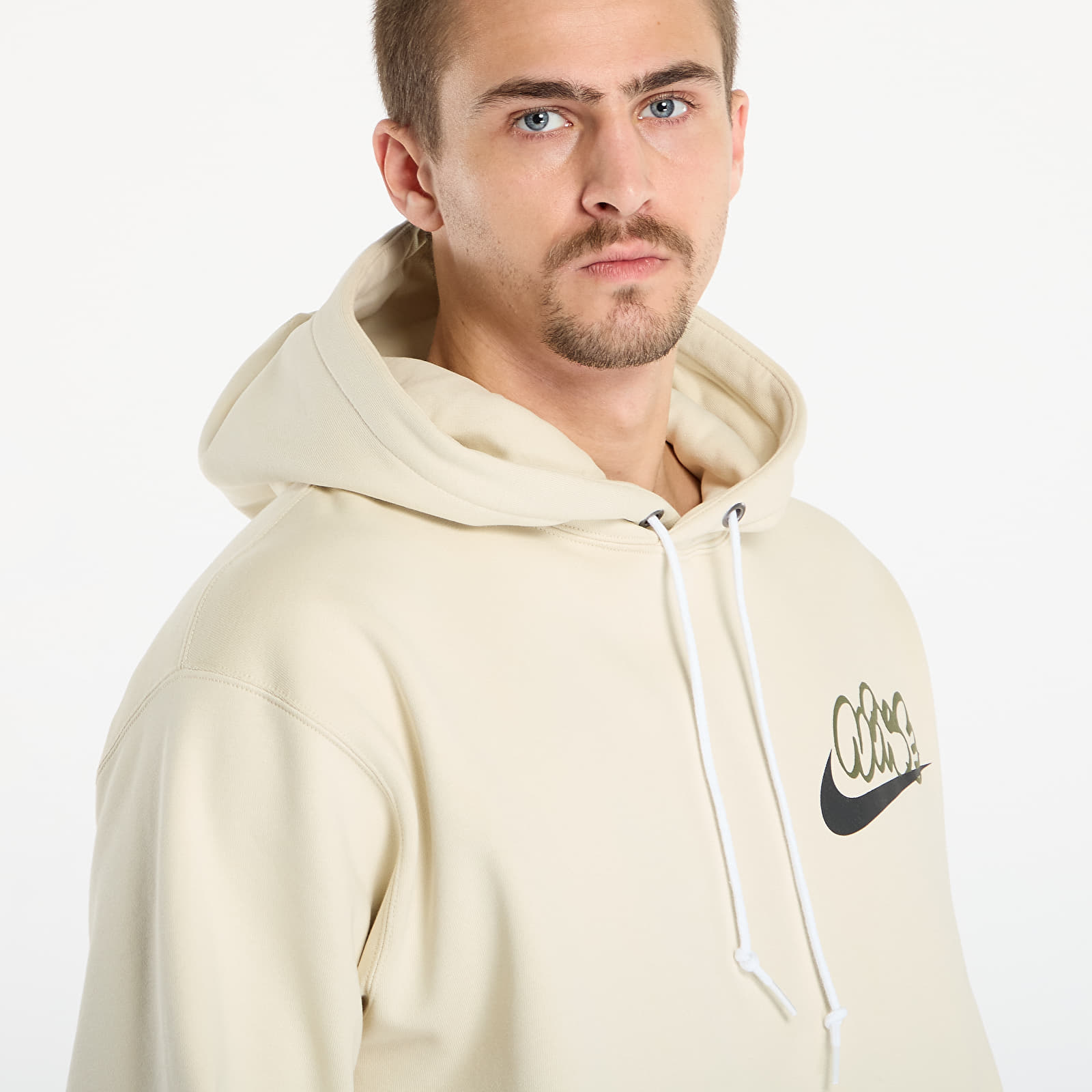 Meeste kampsunid Nike Solo Swoosh Men's Fleece Hoodie Lt Khaki
