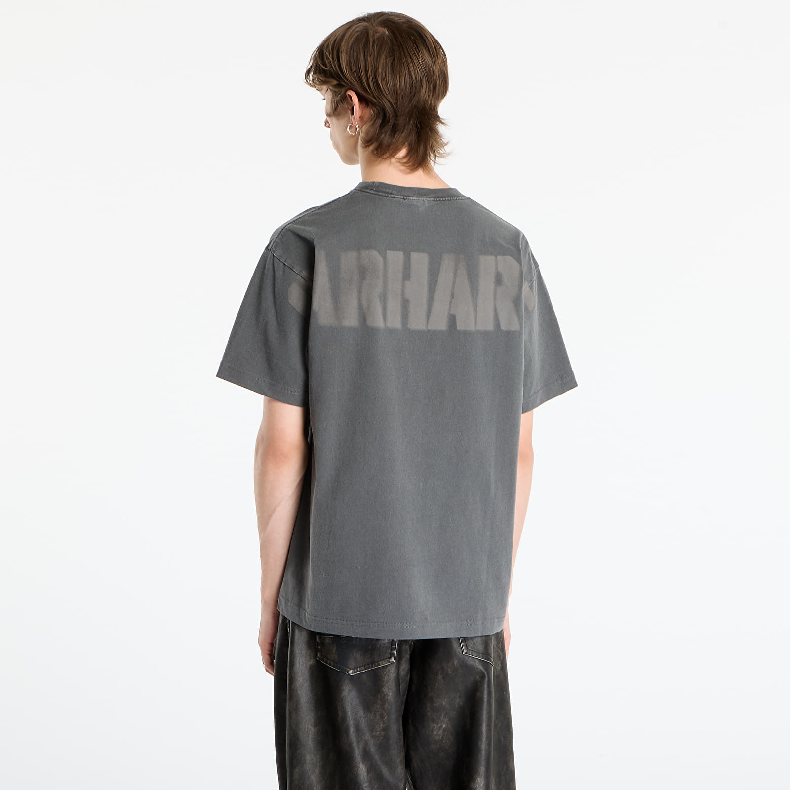Heren T-shirts Carhartt WIP S/S RGGD T-Shirt UNISEX Black Garment Dyed