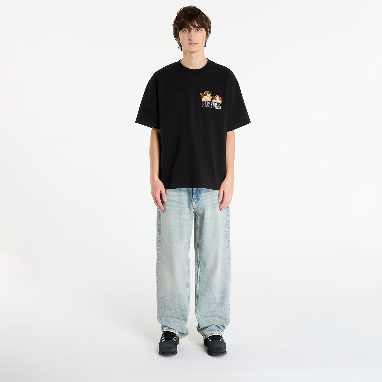 T-Shirts Männer PLEASURES Dynamic Short Sleeve Crewneck Black