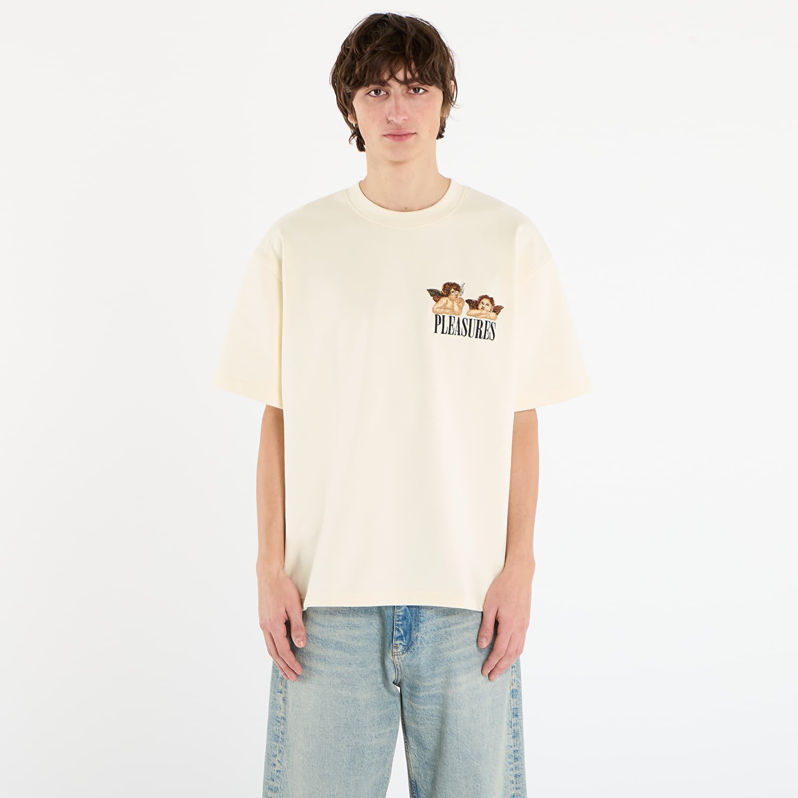 T-shirt PLEASURES Dynamic Short Sleeve Crewneck Ecru L