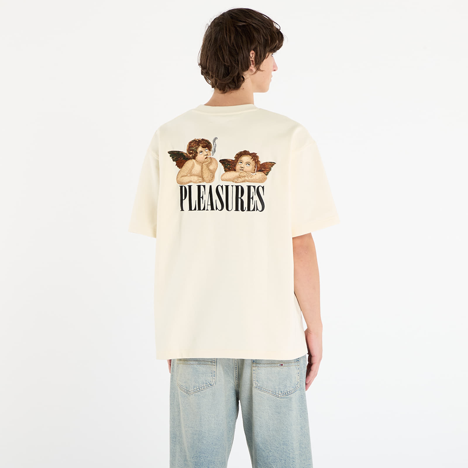 Men's T-shirts PLEASURES Dynamic Short Sleeve Crewneck Ecru