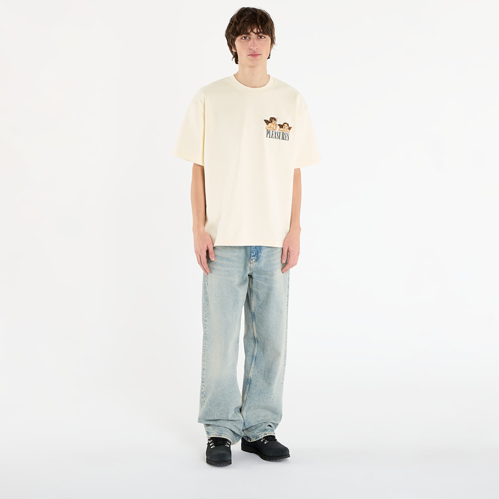 Men's T-shirts PLEASURES Dynamic Short Sleeve Crewneck Ecru