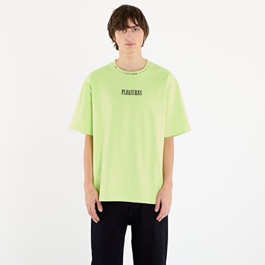 T-shirt PLEASURES Cut Here Heavyweight Shirt Lime