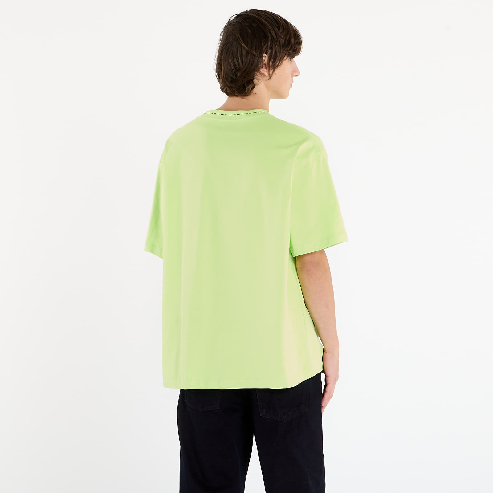 Tricouri bărbați PLEASURES Cut Here Heavyweight Shirt Lime