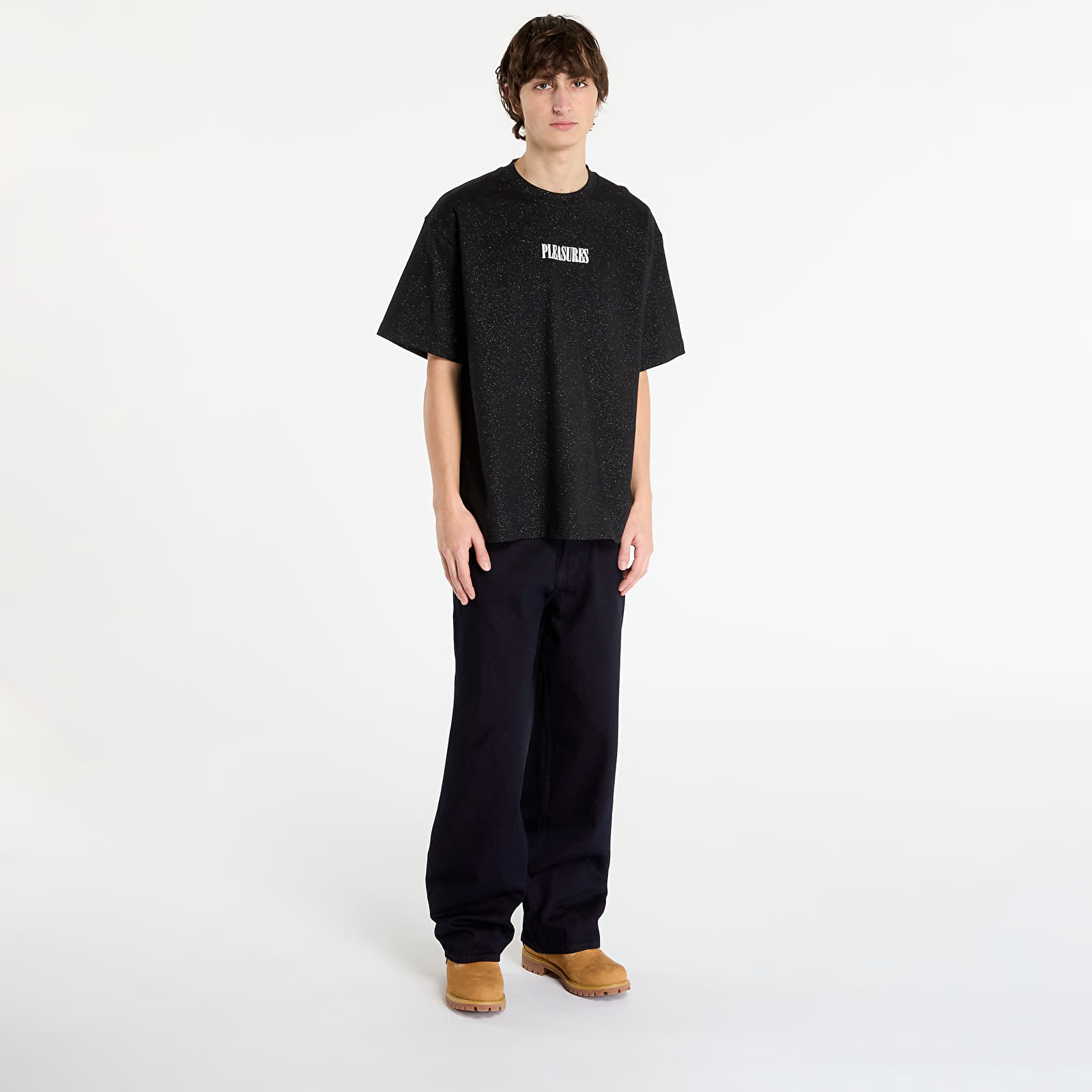 T-Shirts Männer PLEASURES Starry Heavyweight Shirt Black