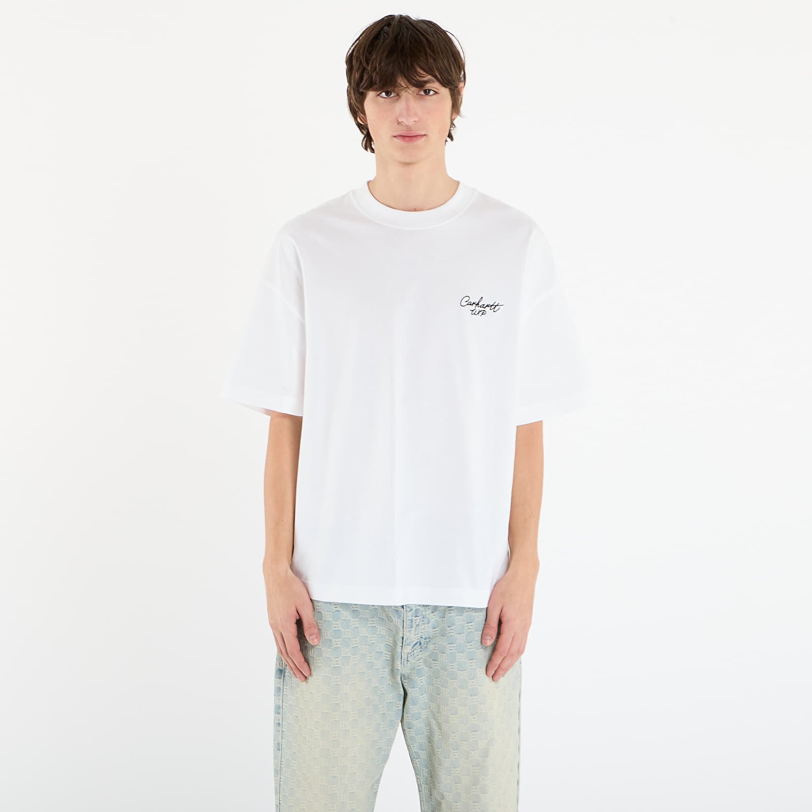 Men's T-shirts Carhartt WIP S/S Signature Script T-Shirt UNISEX White/ Black