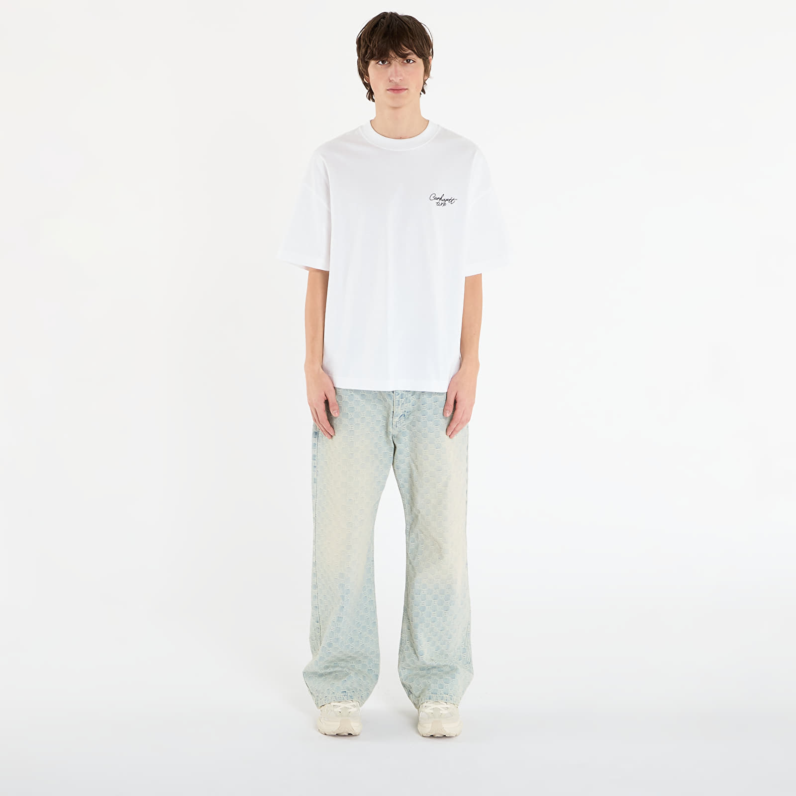 Men's T-shirts Carhartt WIP S/S Signature Script T-Shirt UNISEX White/ Black