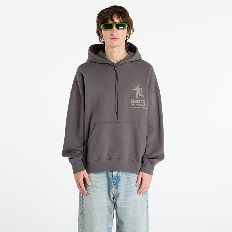 Sweatshirt Carhartt WIP Hooded Distance Sweat UNISEX Graphite Stone Dyed
