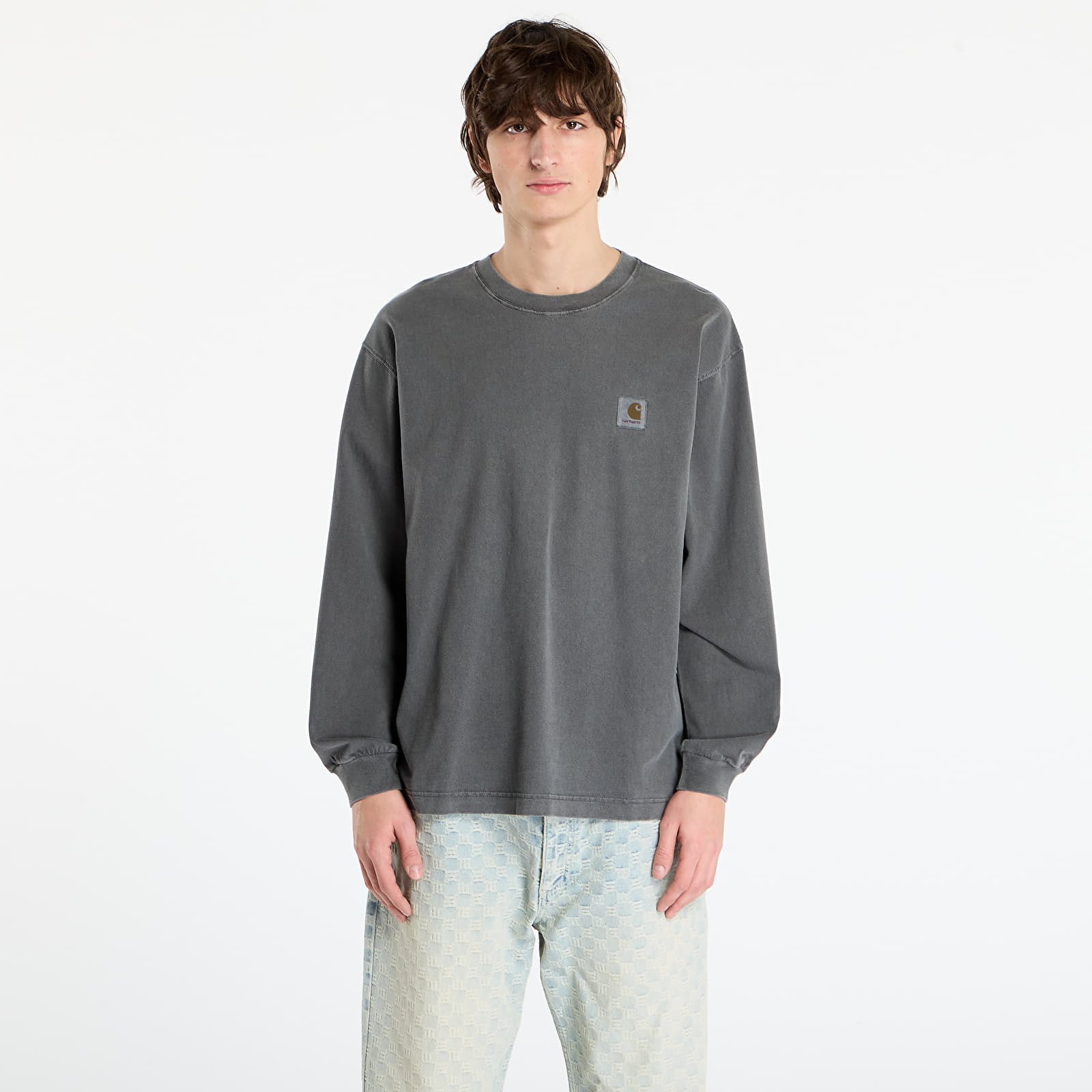 T-Shirts Männer Carhartt WIP L/S Vista T-Shirt UNISEX Black Garment Dyed