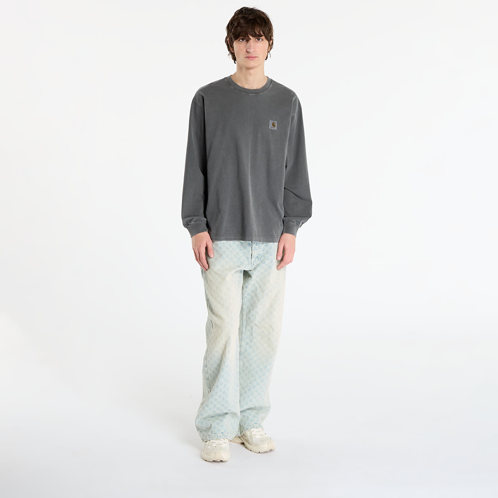 T-Shirts Männer Carhartt WIP L/S Vista T-Shirt UNISEX Black Garment Dyed