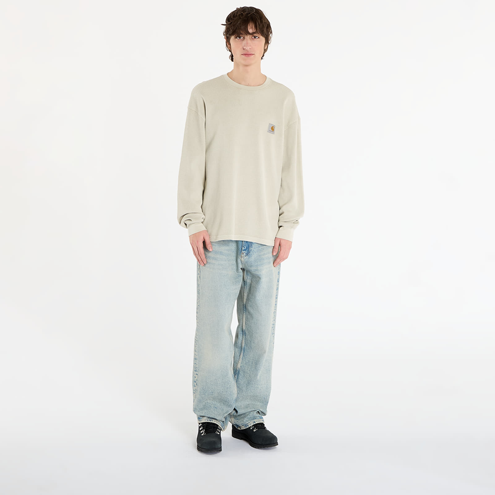 T-Shirts Männer Carhartt WIP L/S Vista Waffle T-Shirt Fleur De Sel Garment Dyed