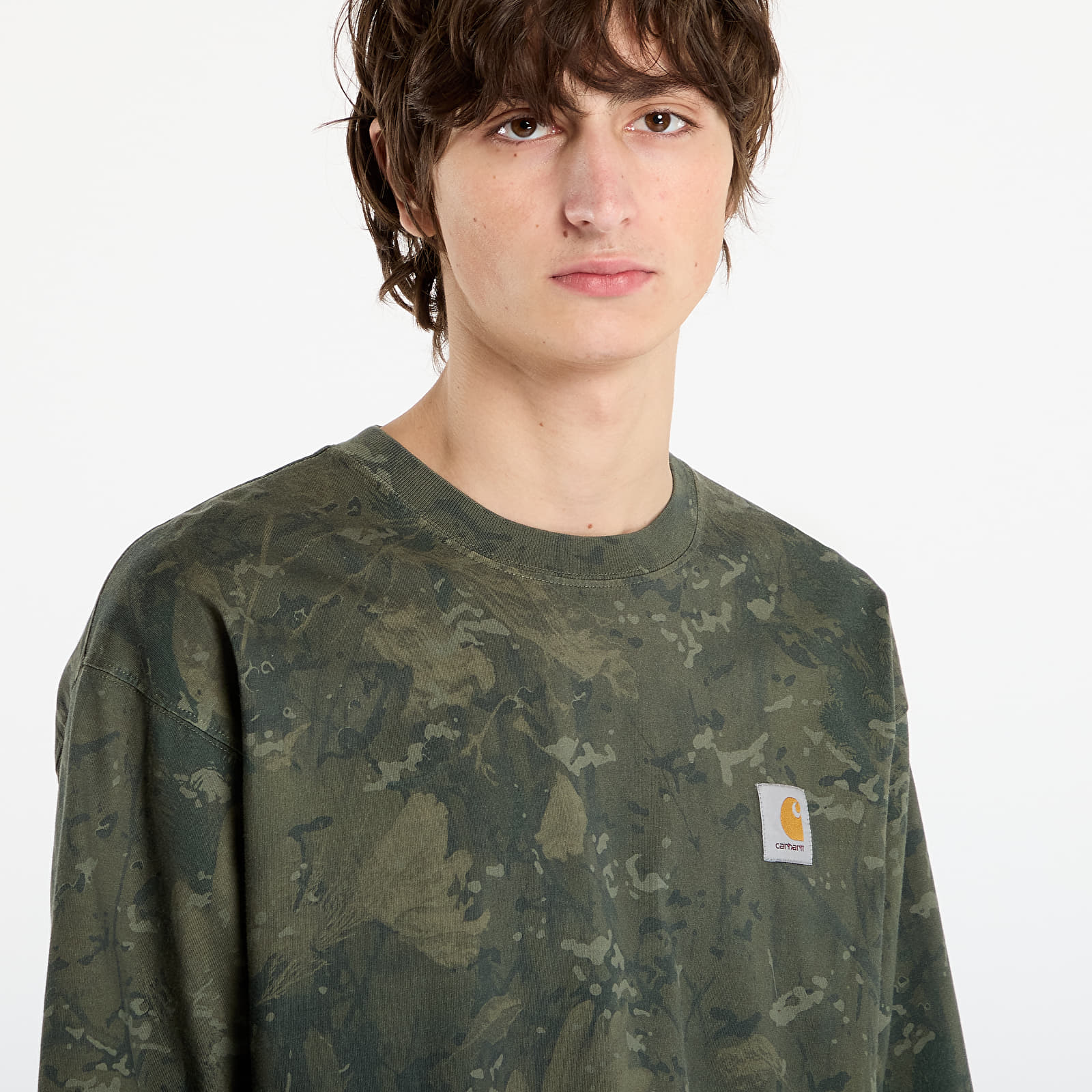 Мъжки тениски Carhartt WIP L/S Camo Combi T-Shirt Camo Combi/ Green/ Olive Garment Dyed