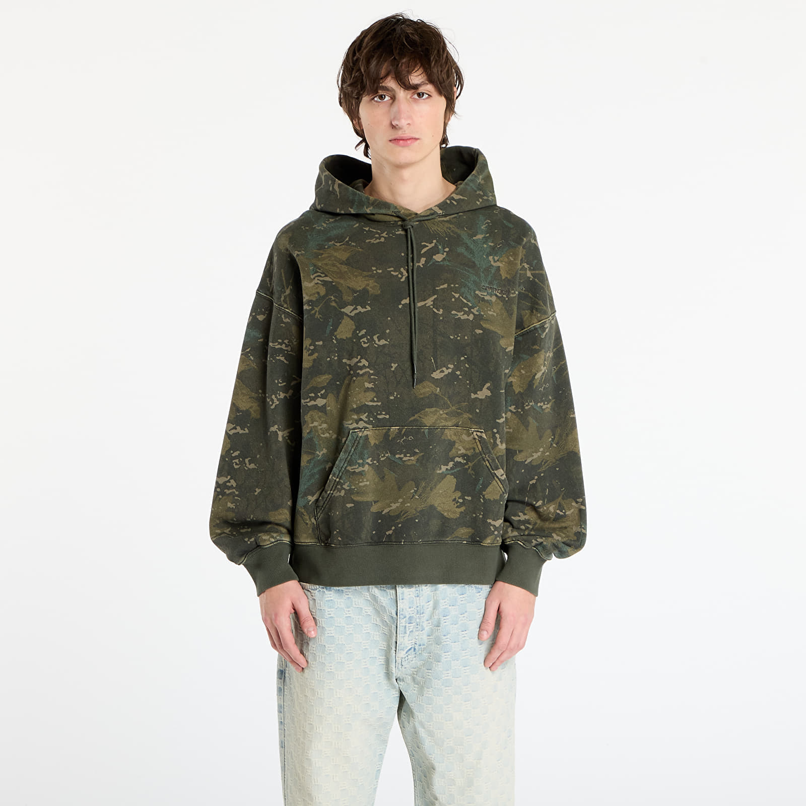 Sweatshirt Carhartt WIP Hooded Benton Sweat Camo Combi/ Green Garment Dyed M