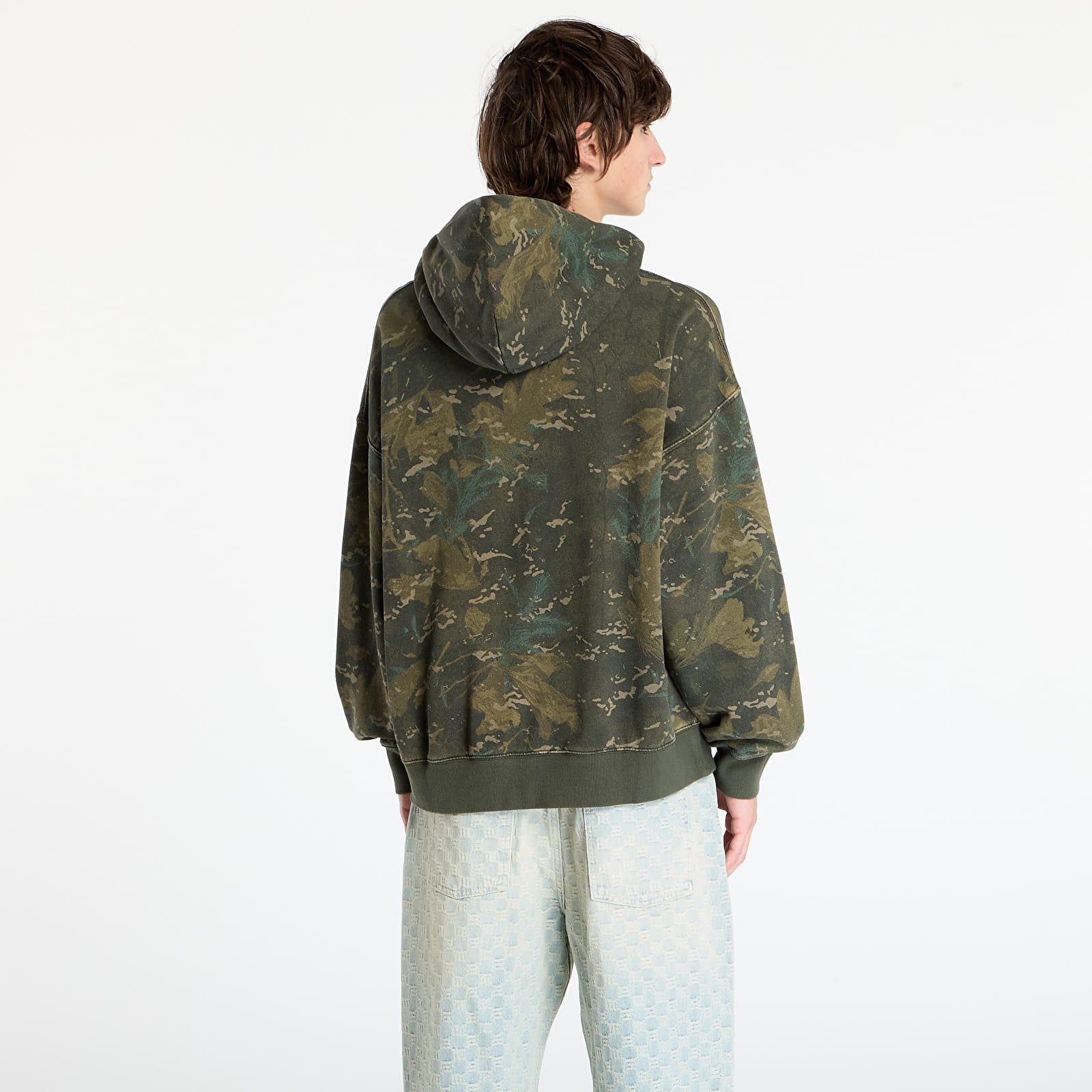 Мъжки суичъри Carhartt WIP Hooded Benton Sweat Camo Combi/ Green Garment Dyed