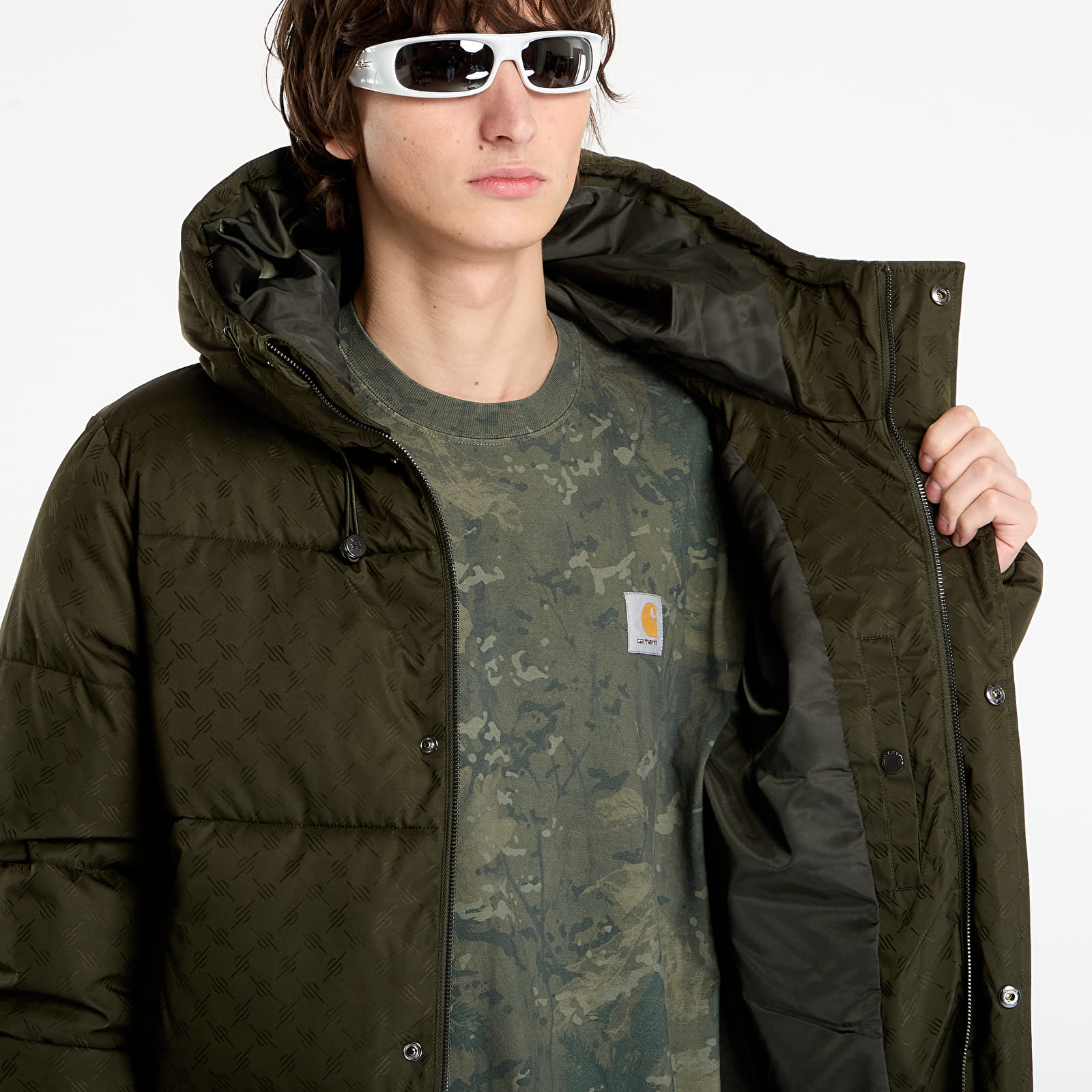 Giacche da uomo Daily Paper Monogram Puffer Jacket UNISEX Rosin Green