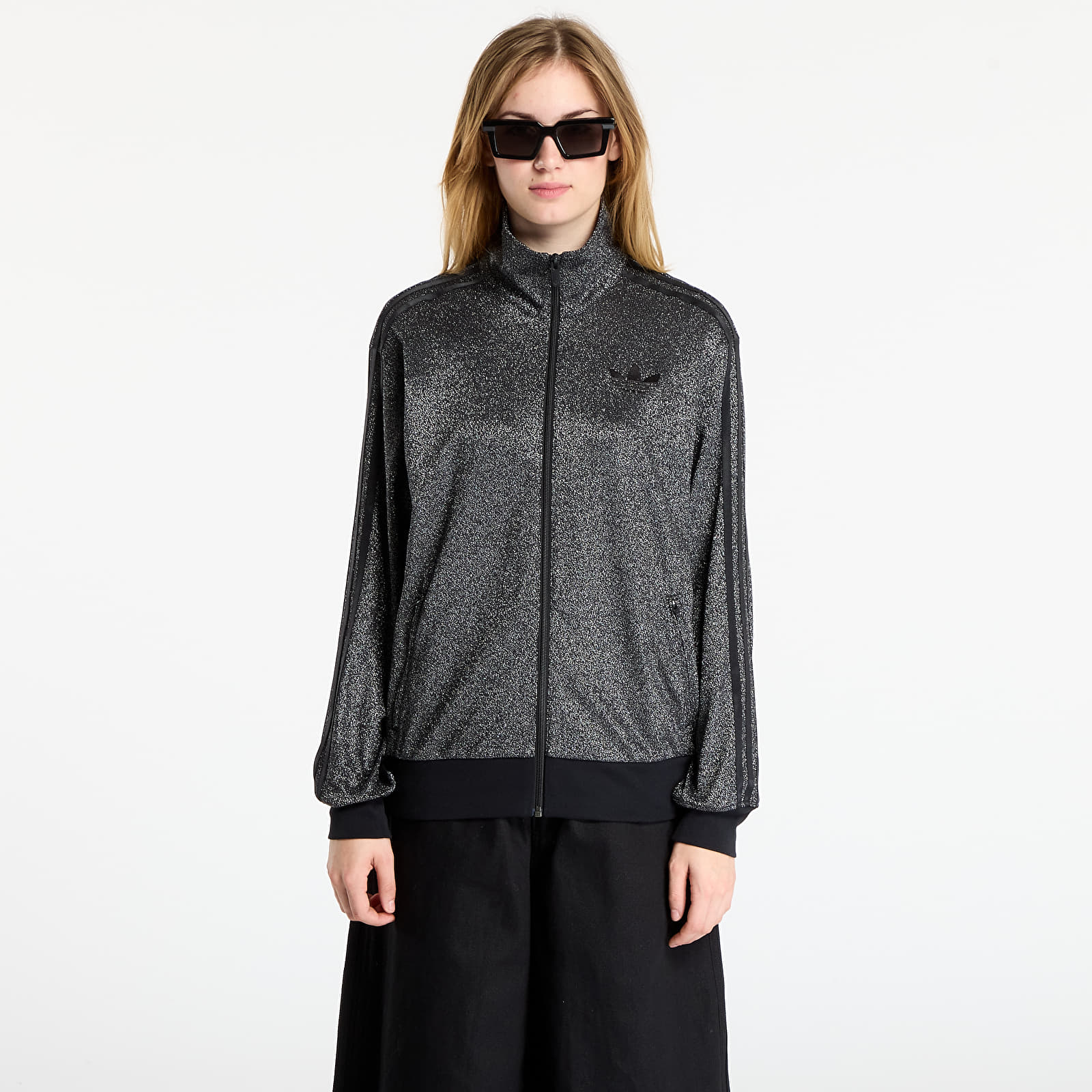 Γυναικεία φούτερ adidas Lurex Fb Tt Black/ Silver Metallic