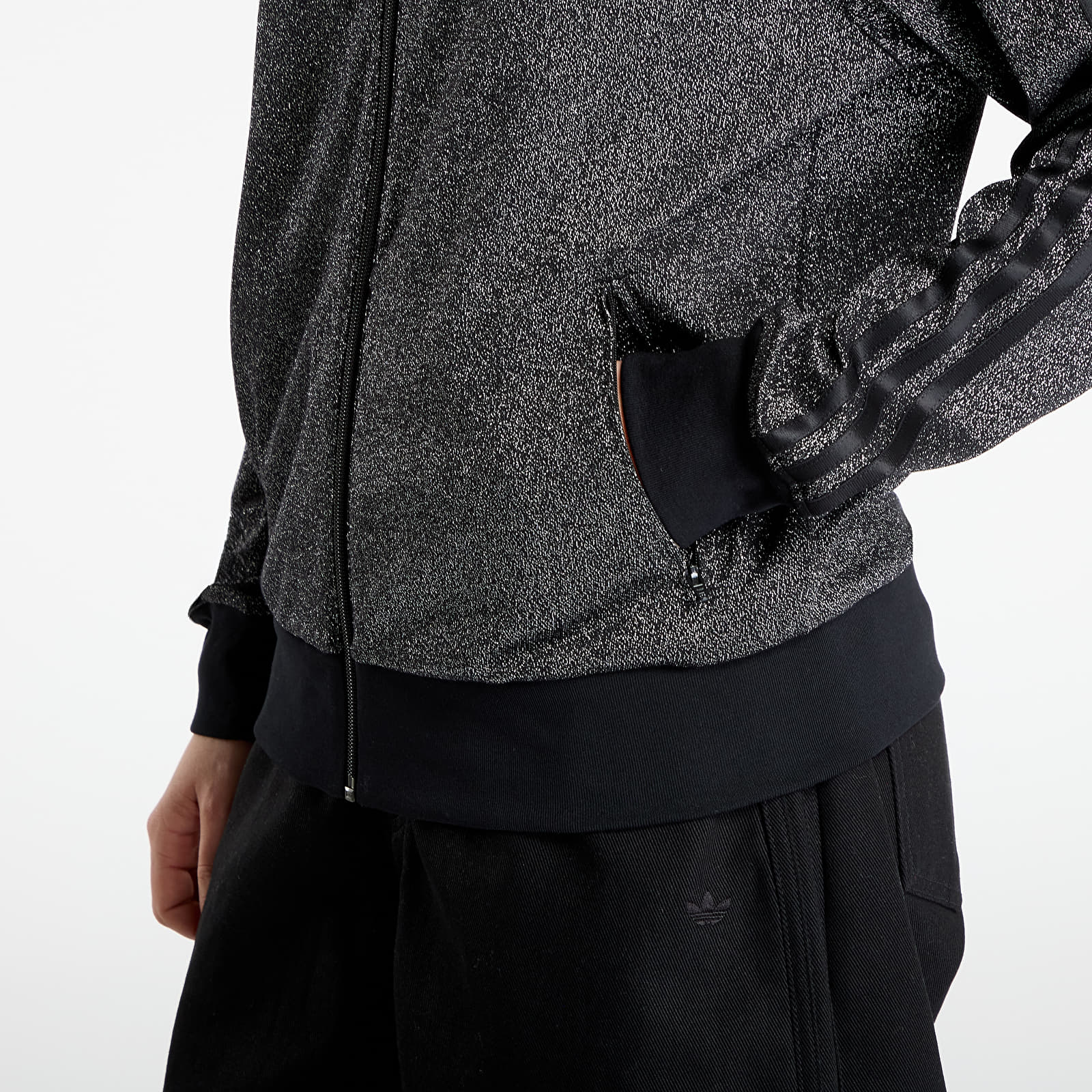 Γυναικεία φούτερ adidas Lurex Fb Tt Black/ Silver Metallic