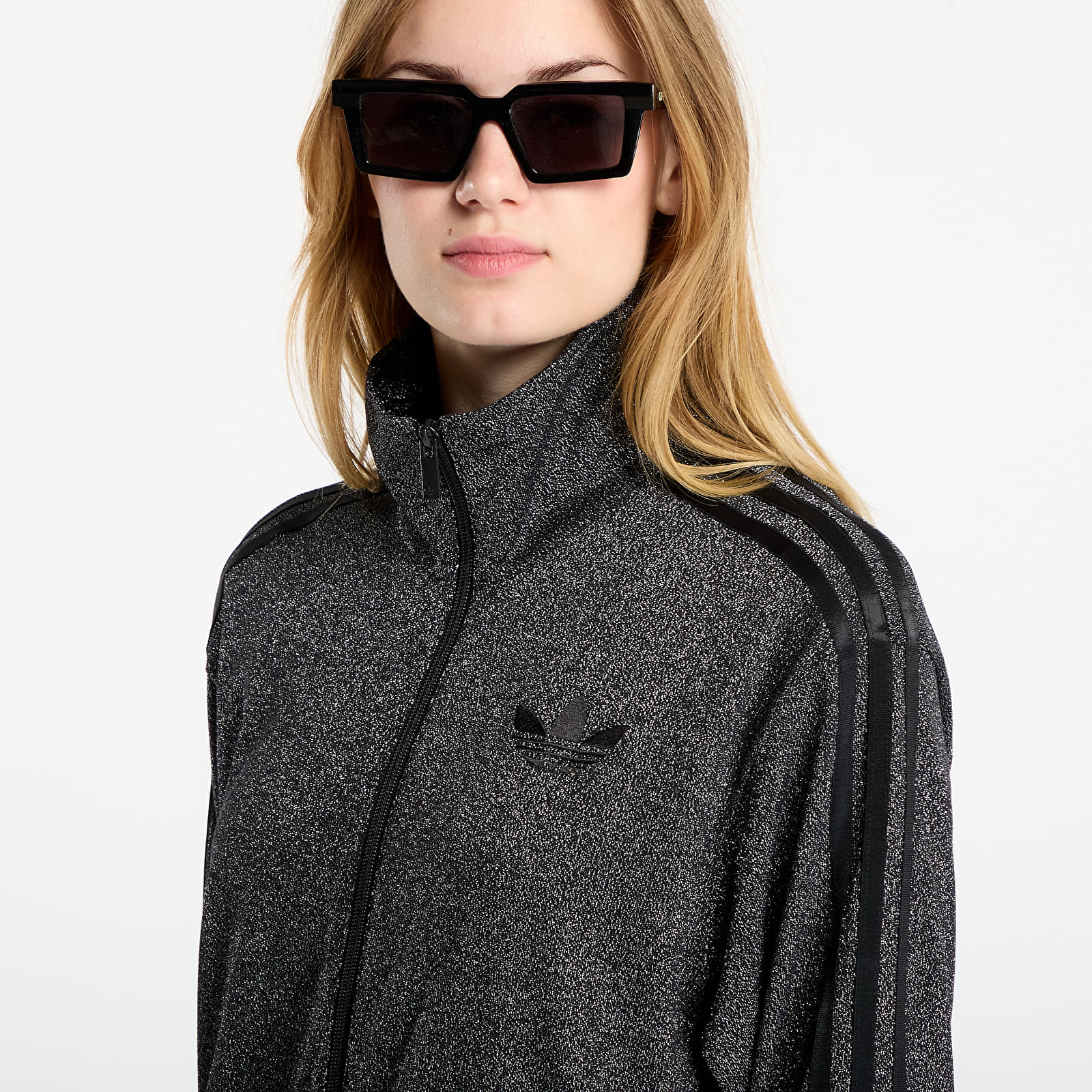 Γυναικεία φούτερ adidas Lurex Fb Tt Black/ Silver Metallic