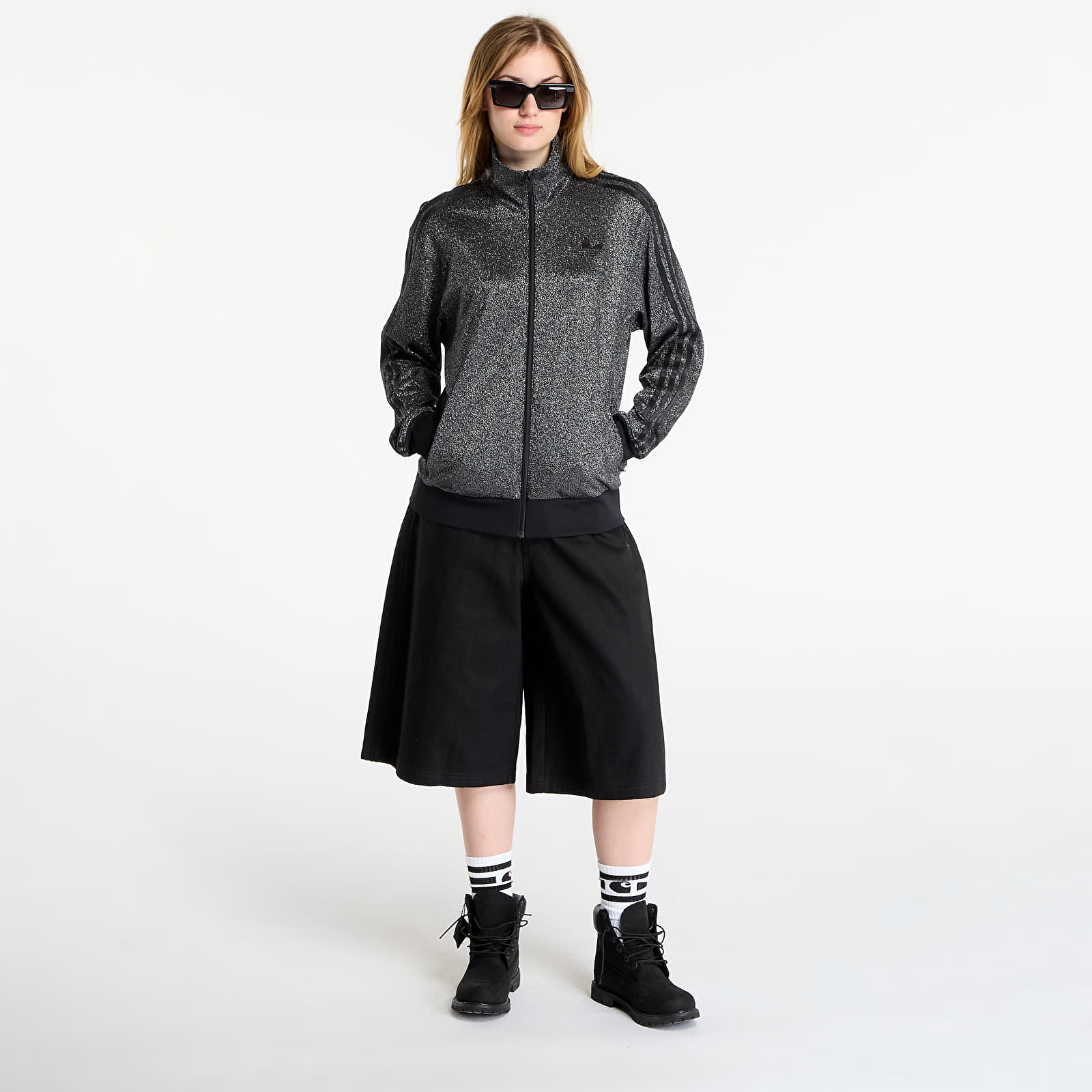 Γυναικεία φούτερ adidas Lurex Fb Tt Black/ Silver Metallic