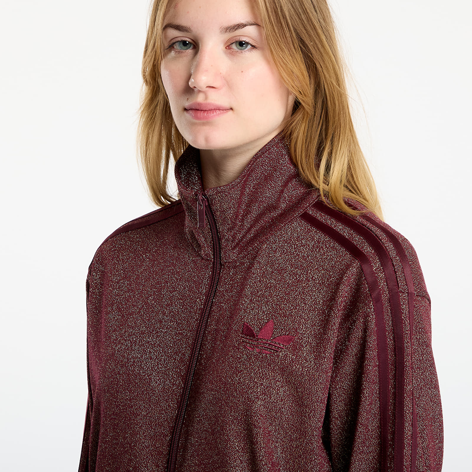 Women's Sweatshirts adidas Lurex Fb Tt Maroon/ Gold Metallic