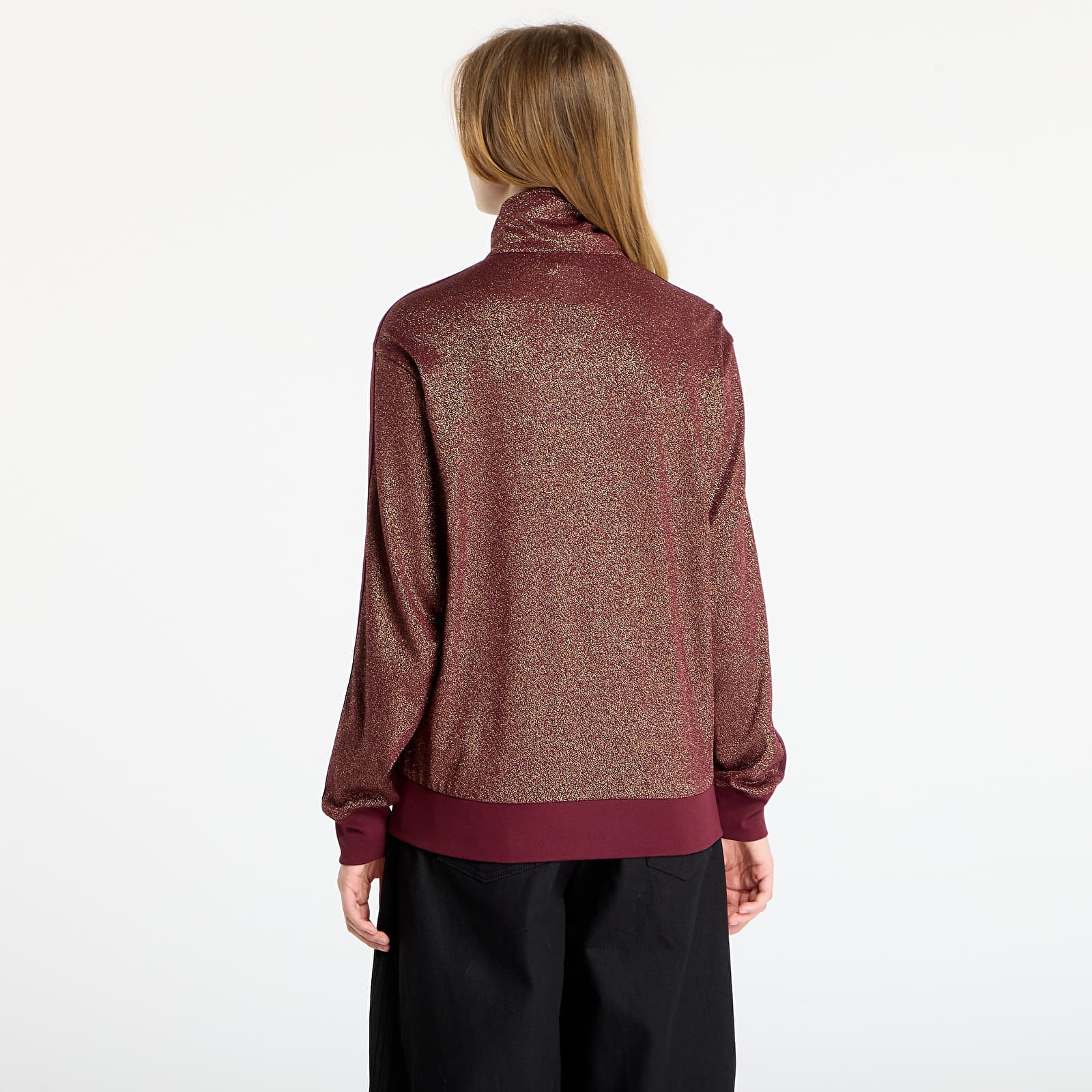 Women's Sweatshirts adidas Lurex Fb Tt Maroon/ Gold Metallic