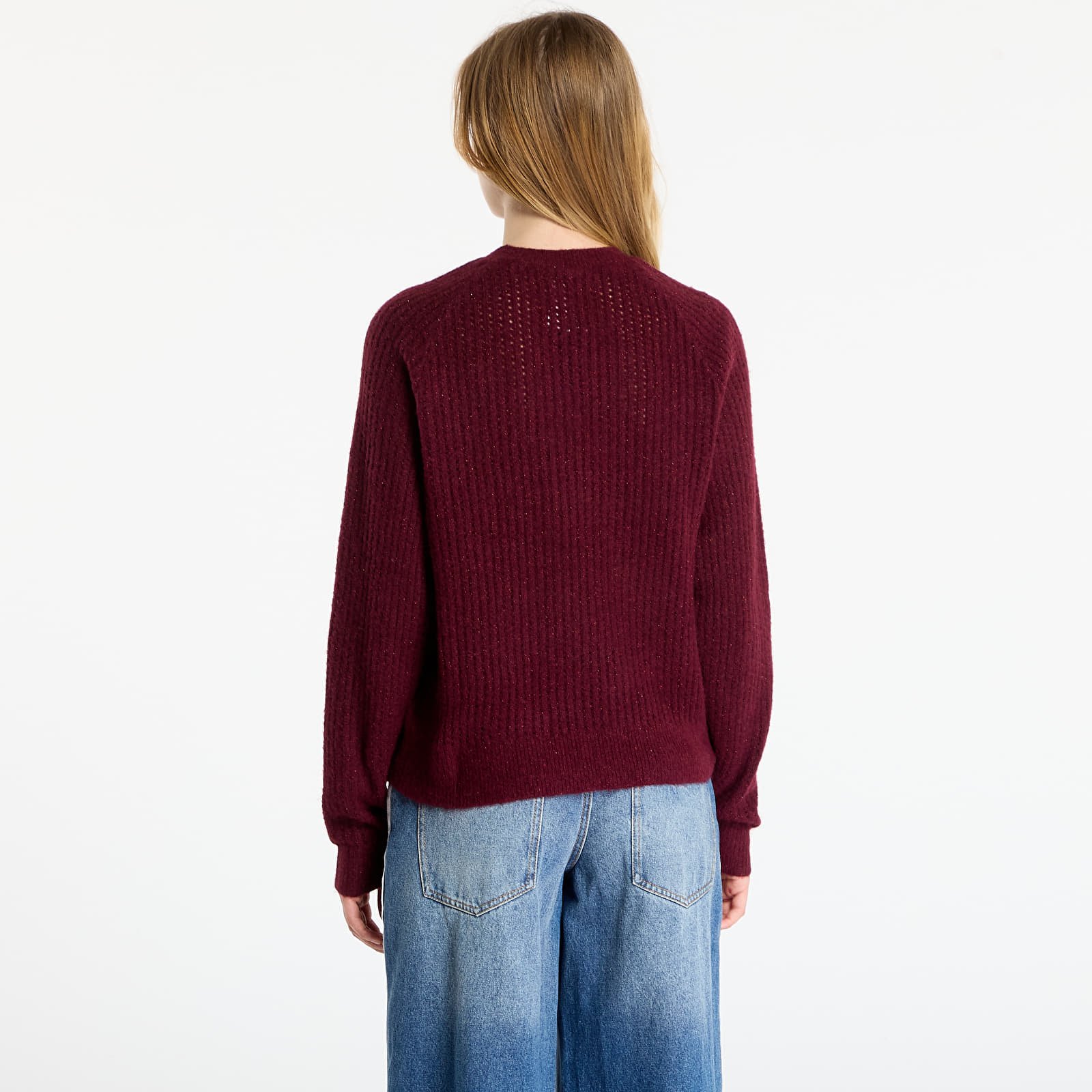 Women's Sweaters adidas Lurex Knit Crew Maroon