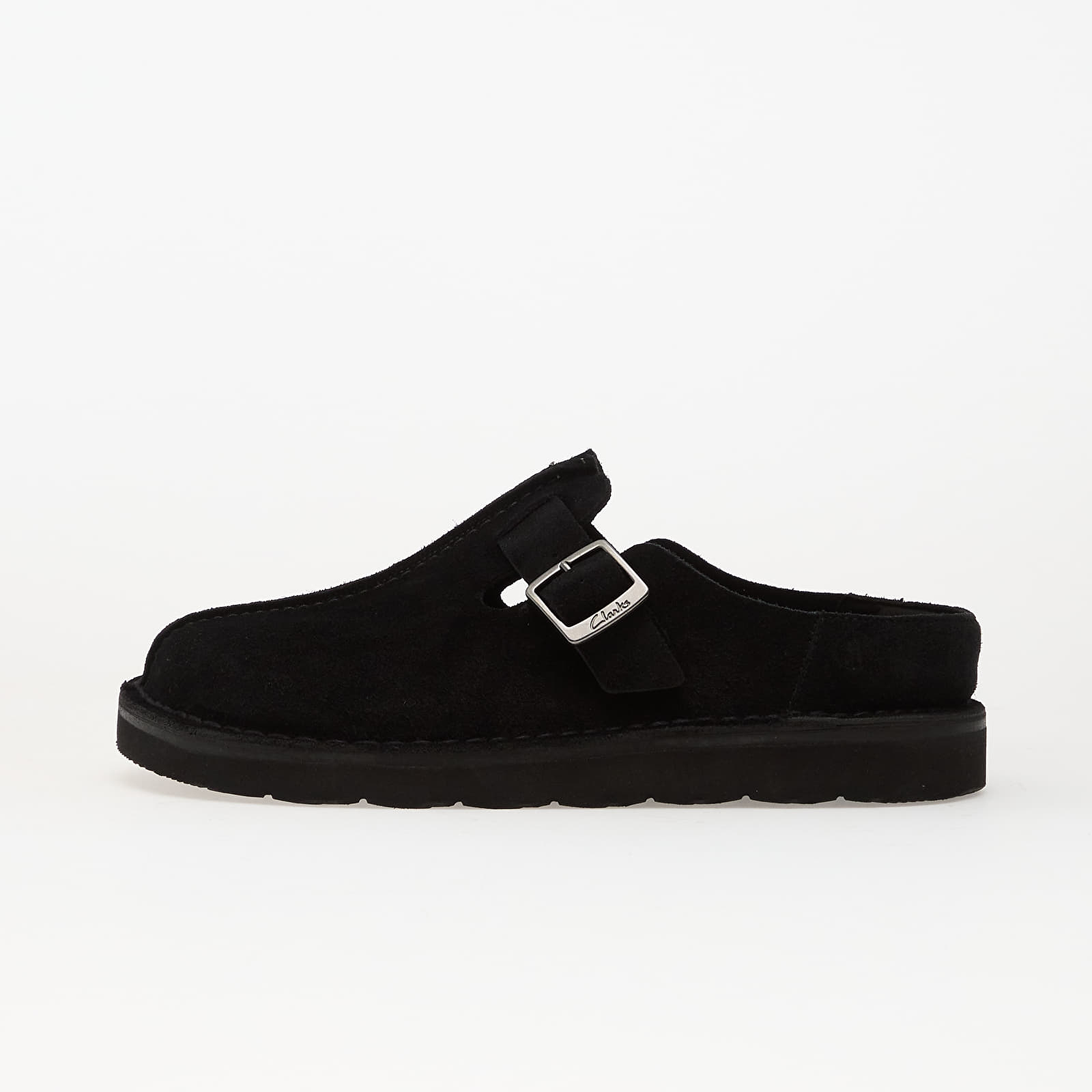 Încălțăminte și sneakerși pentru bărbați Clarks Solsbury Mule Black Suede